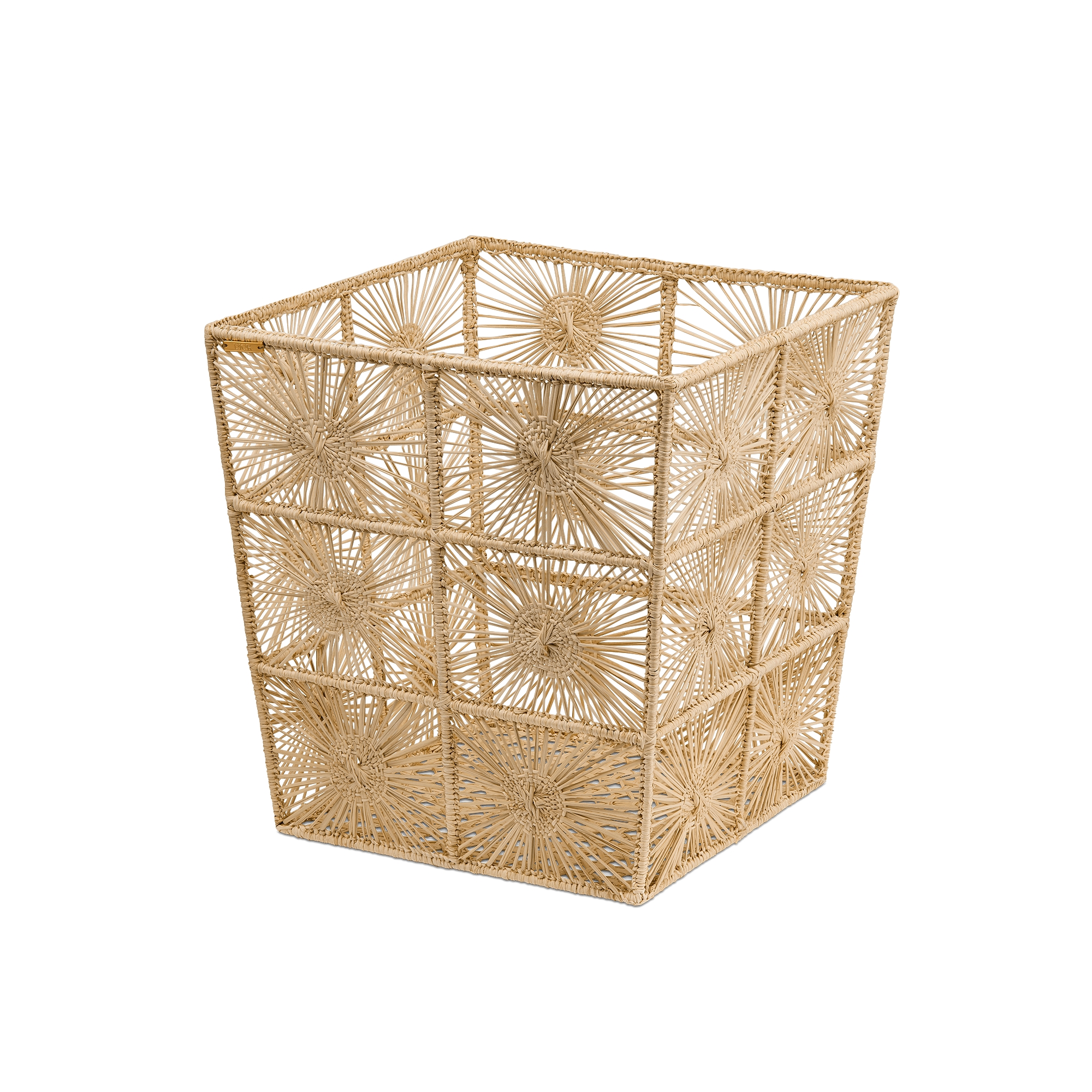 Prullenmand Geweven raffia E03