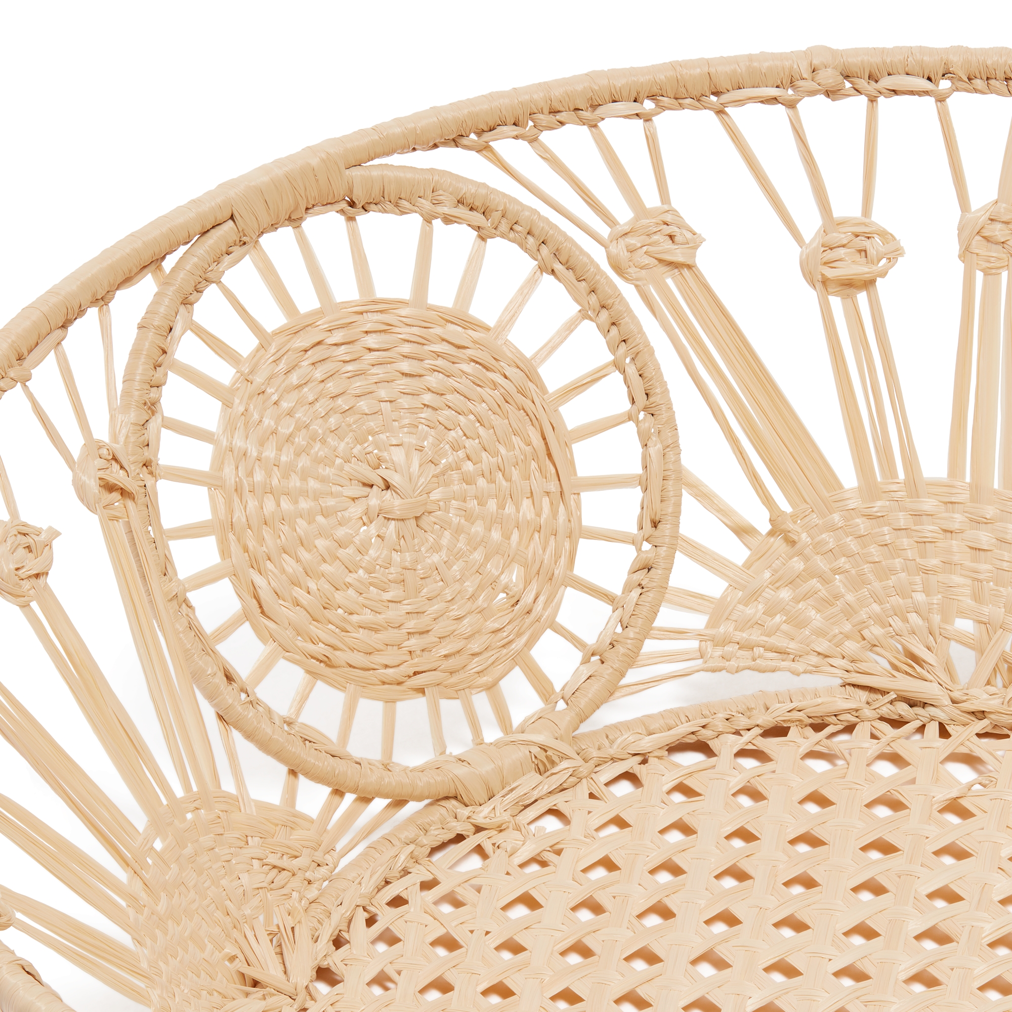 Vier runde Körbe im Set Stoff in Raffiabastoptik in Naturfarbe E09