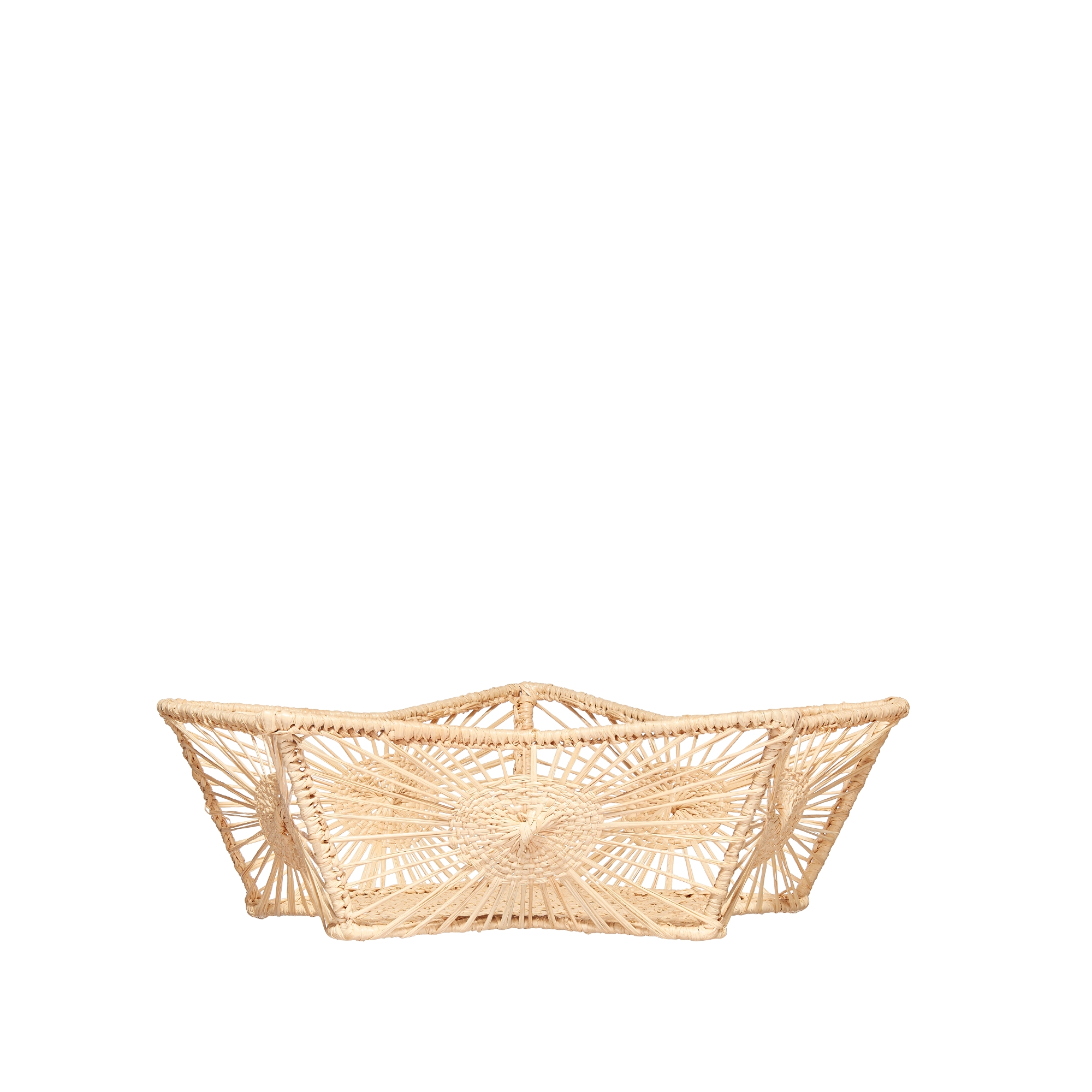 Mand met sterren Naturelkleurigs stof met raffia-effect E01