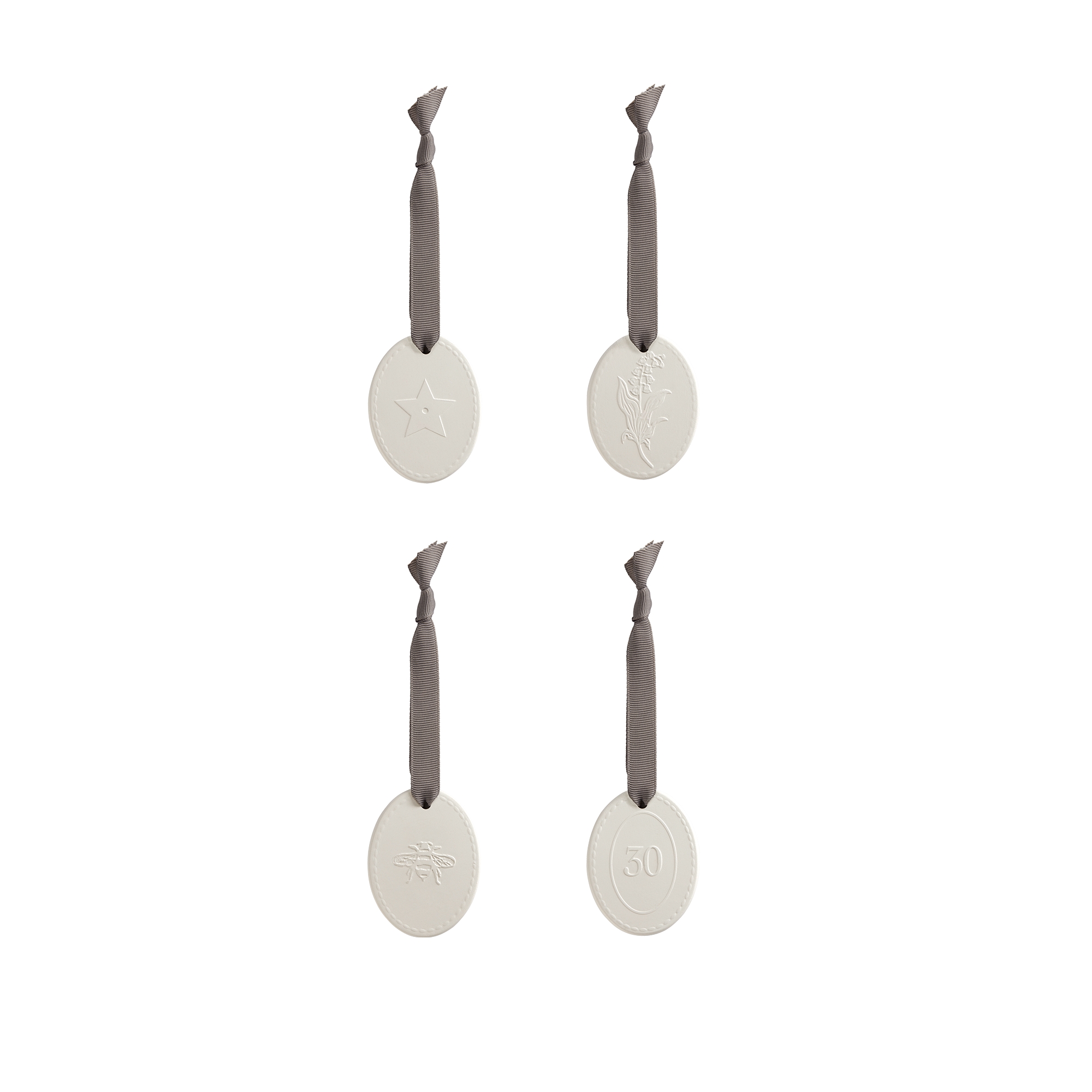 Set van vier medaillons Veelkleurig Toile de Jouy-motief E12