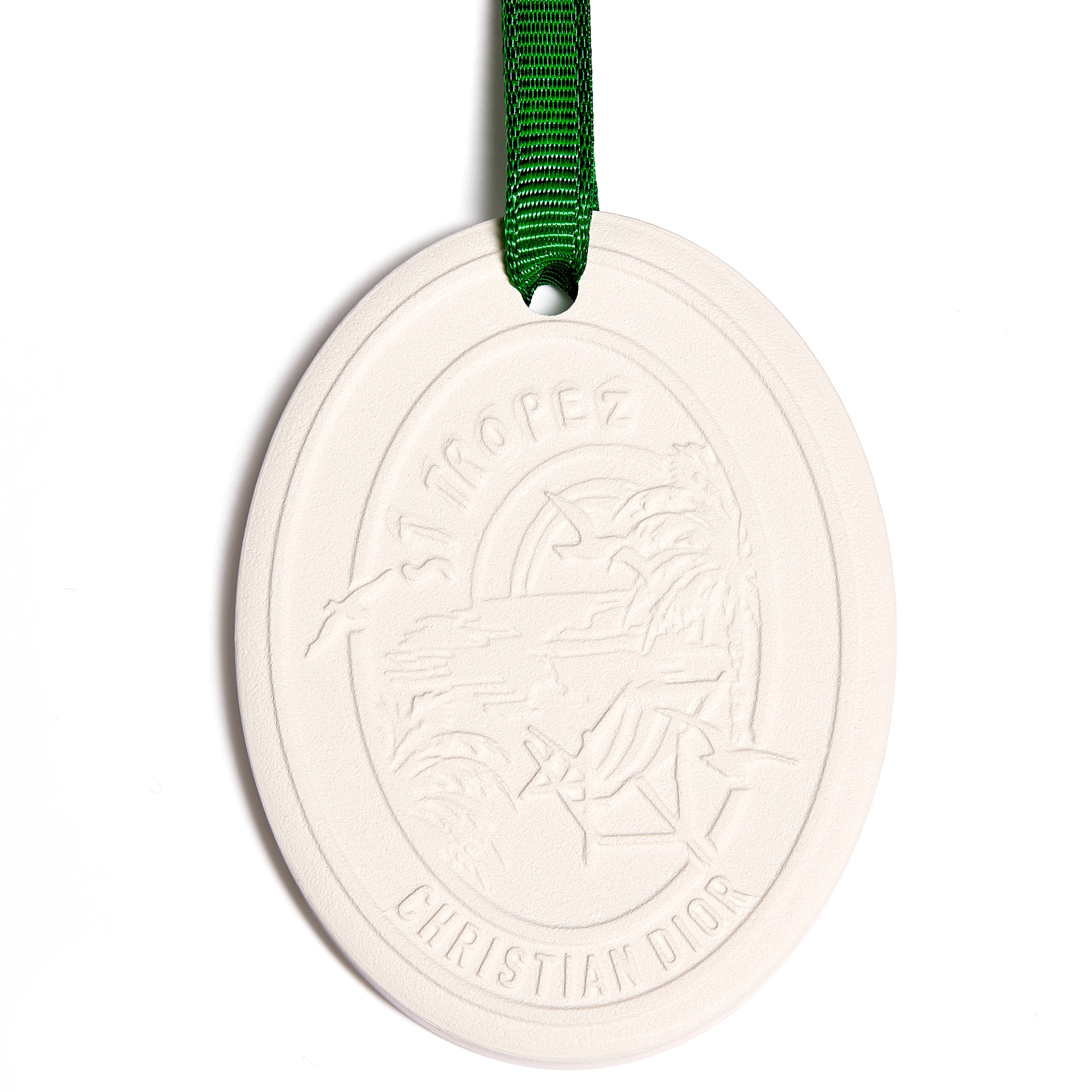 Set of Four Orange du Sud Scented Medallions White Ceramic with Dioriviera Souvenir Motif E12