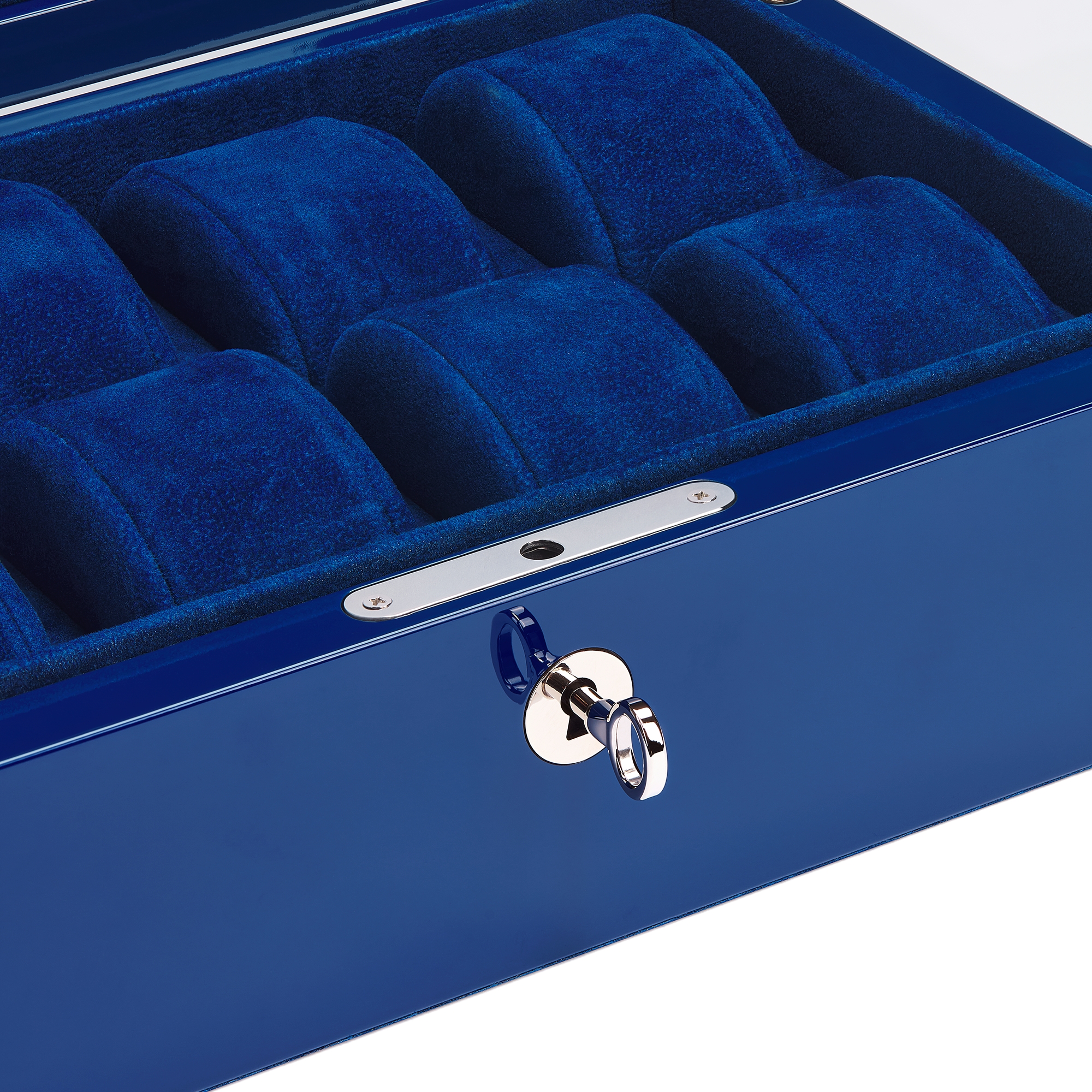 8구 시계 케이스 그린 CD Entrelacés 모티브 래커 우드 & 벨벳, 스트로 E10