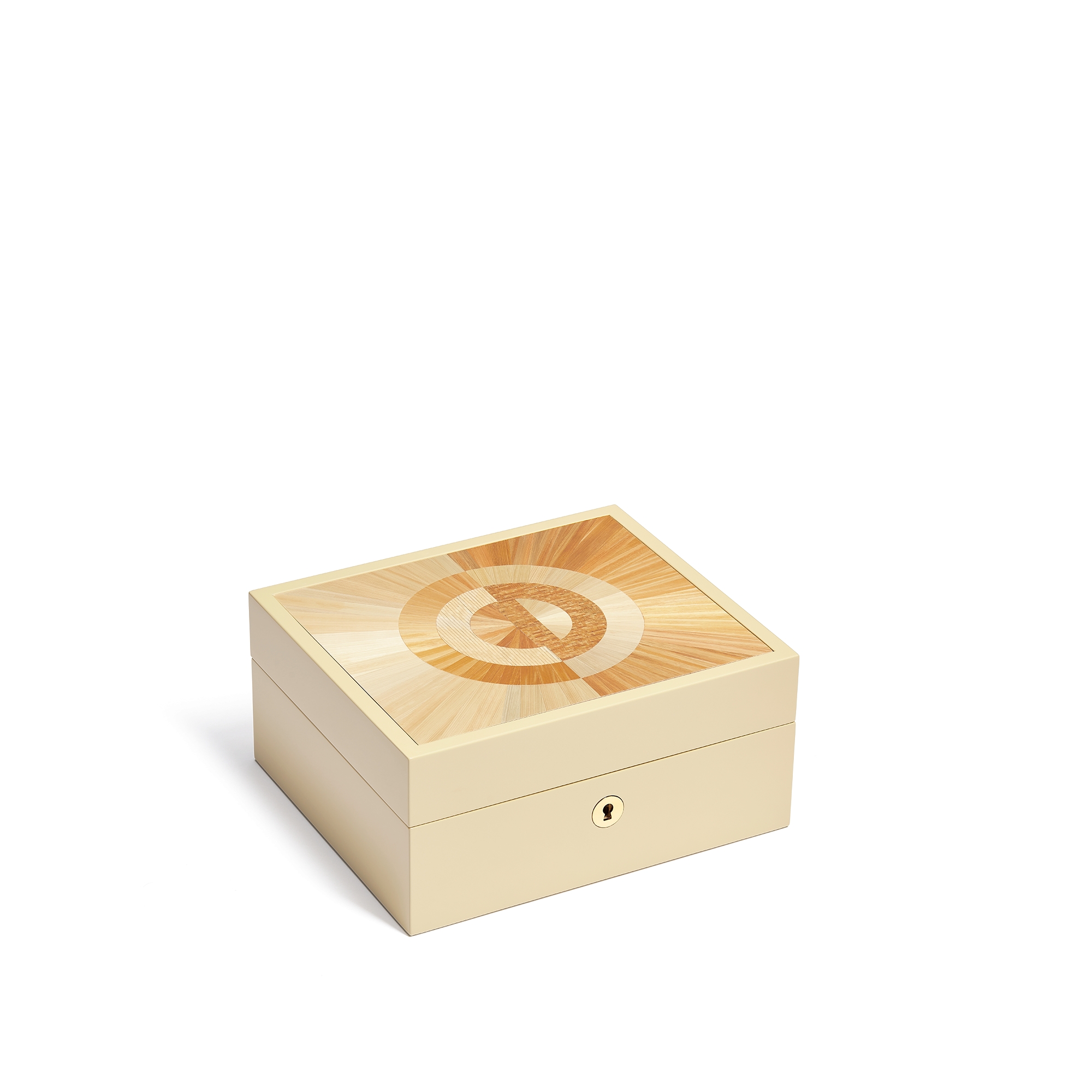 Coffret 6 montres Bois laqué, velours et paille à motif CD Entrelacés vert E03