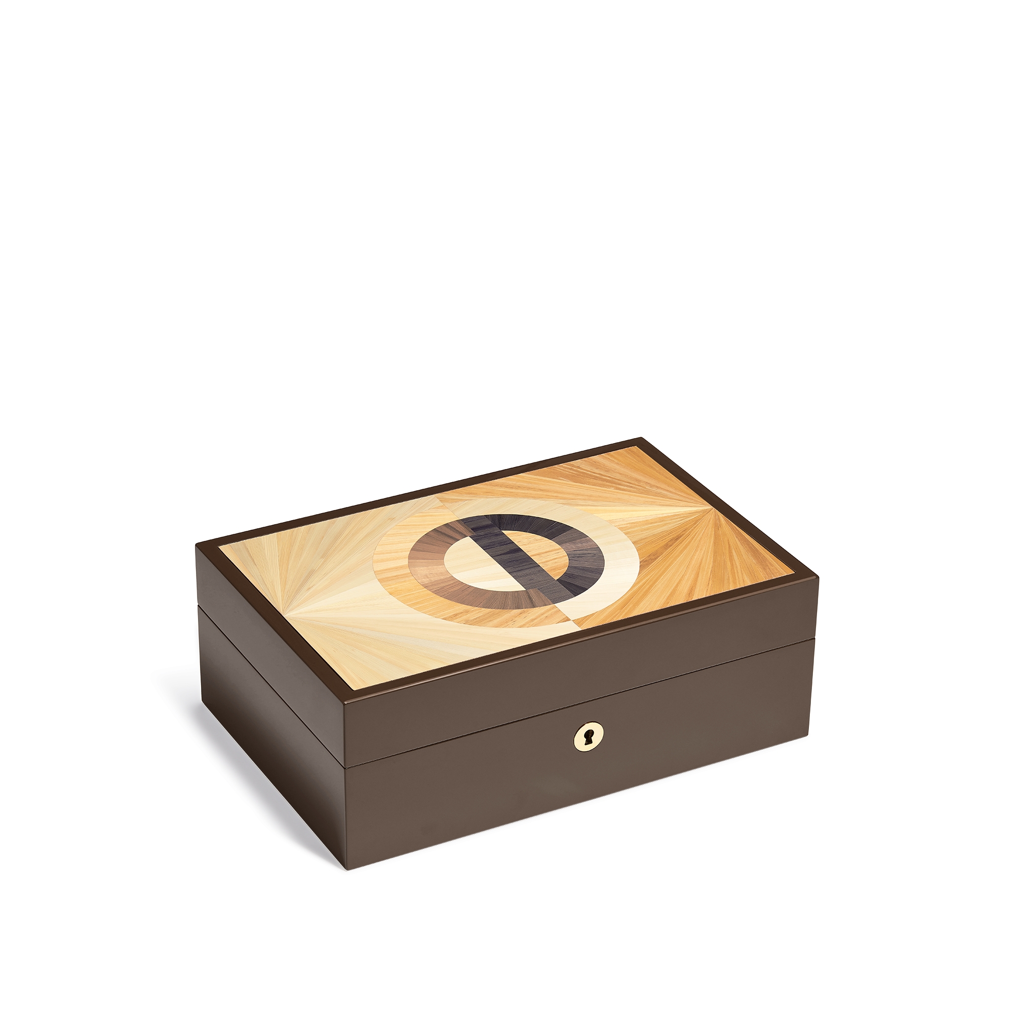 Zigarrenetui CD Entrelacés Strohmarketerie in Beige E03