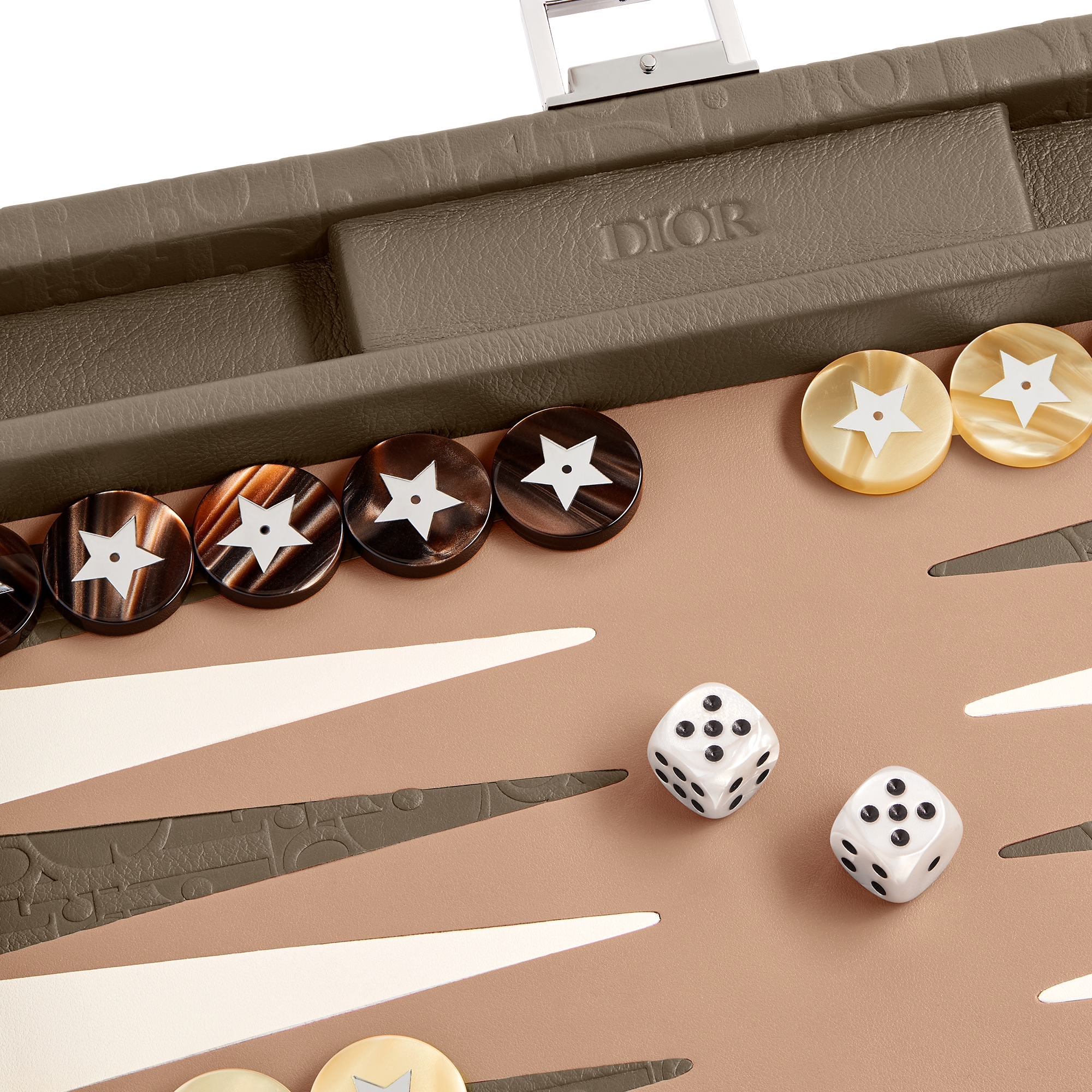 Small Leather Backgammon Bronze Dior Oblique E09