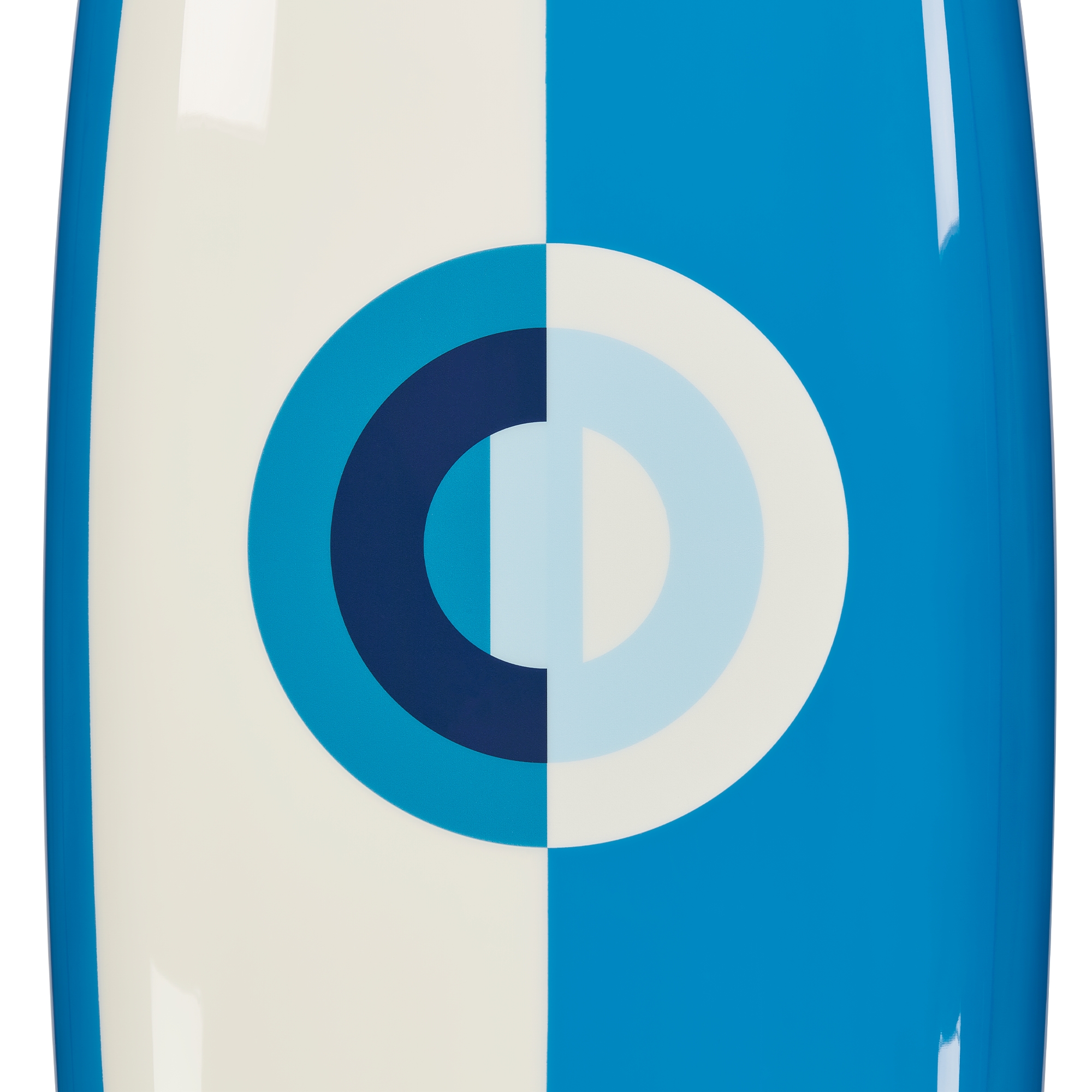 Surf Board LIMITED EDITION Fiberglass with Blue and White CD Entrelacés Motif E10