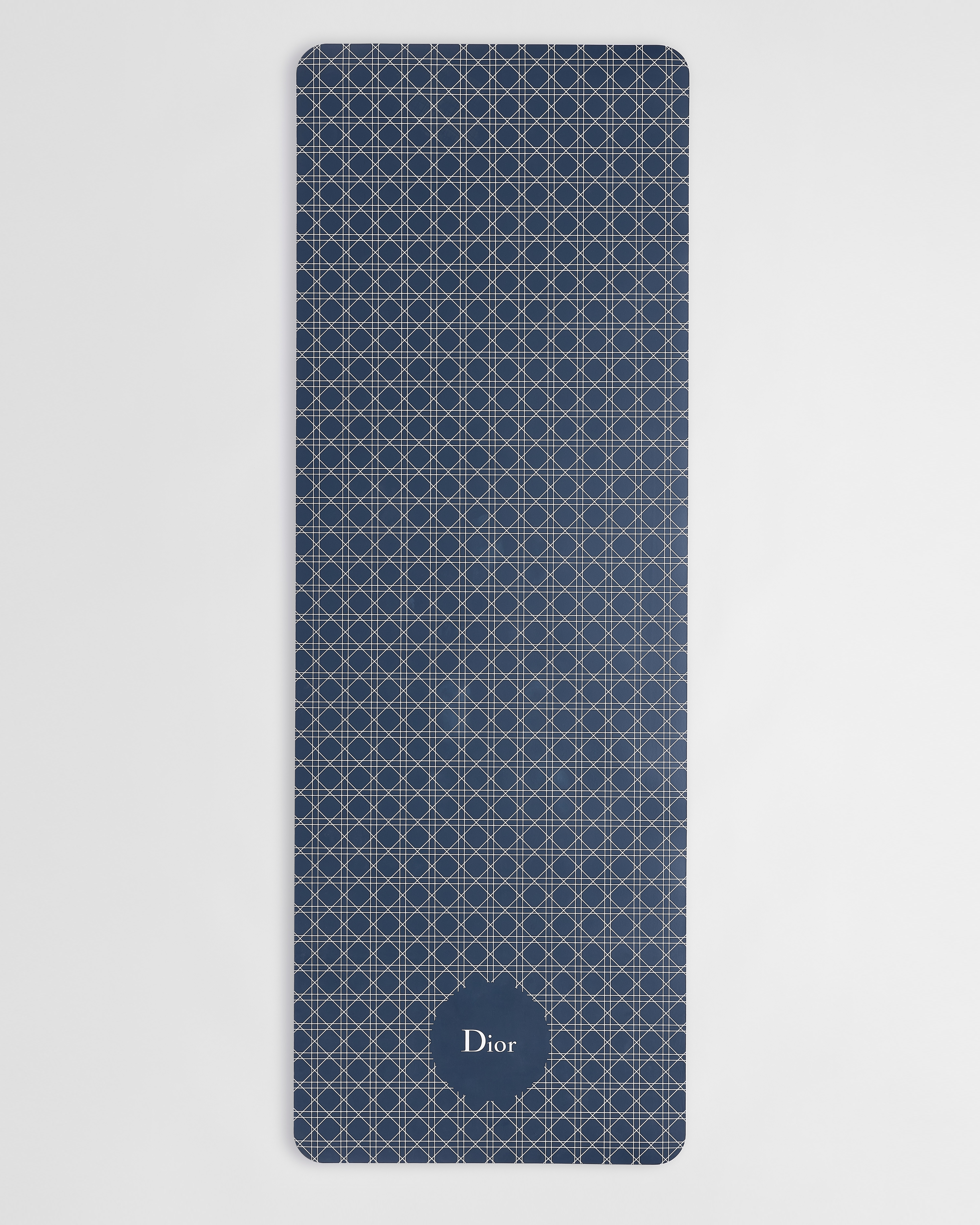 Yoga Mat Deep Blue Cannage Latex and Technical Fabric E01