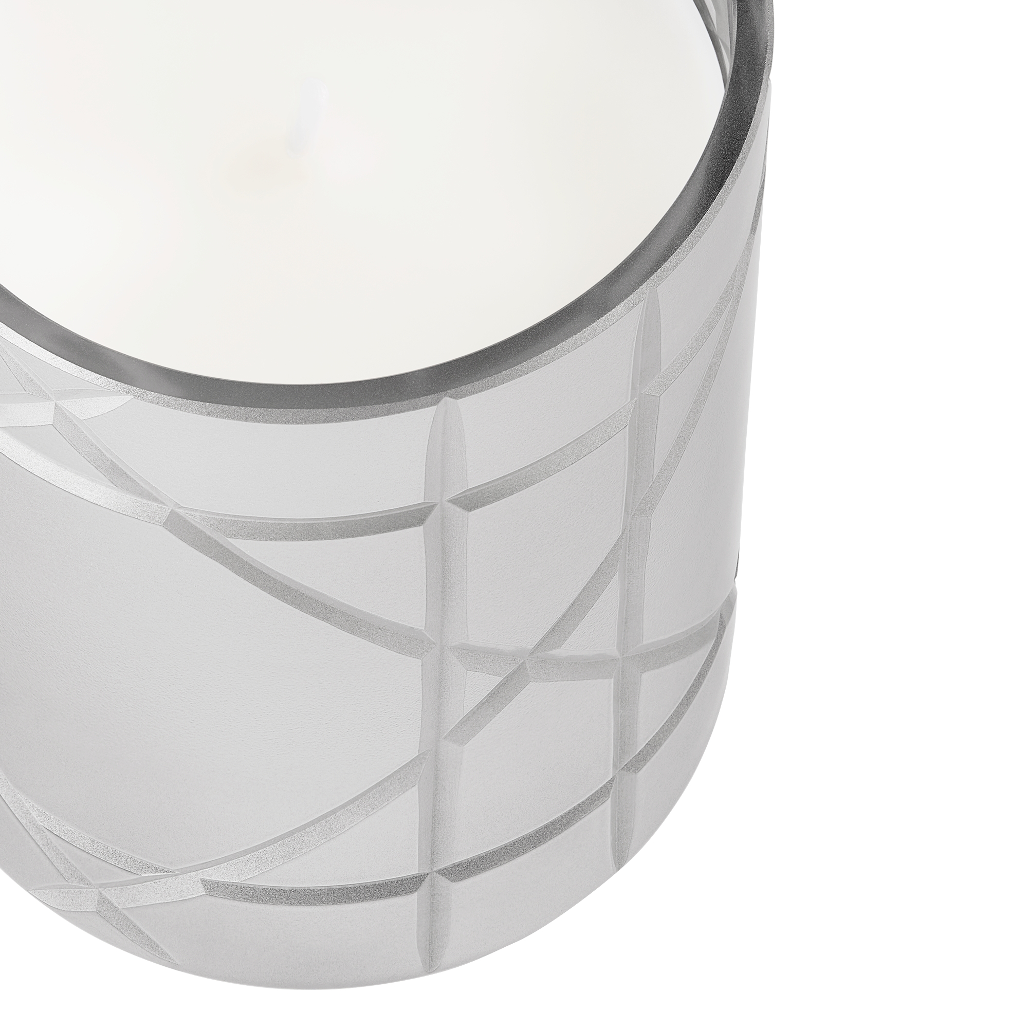 Muguet Encens-geurkaars Zilverkleurig met Cannage-motief E09