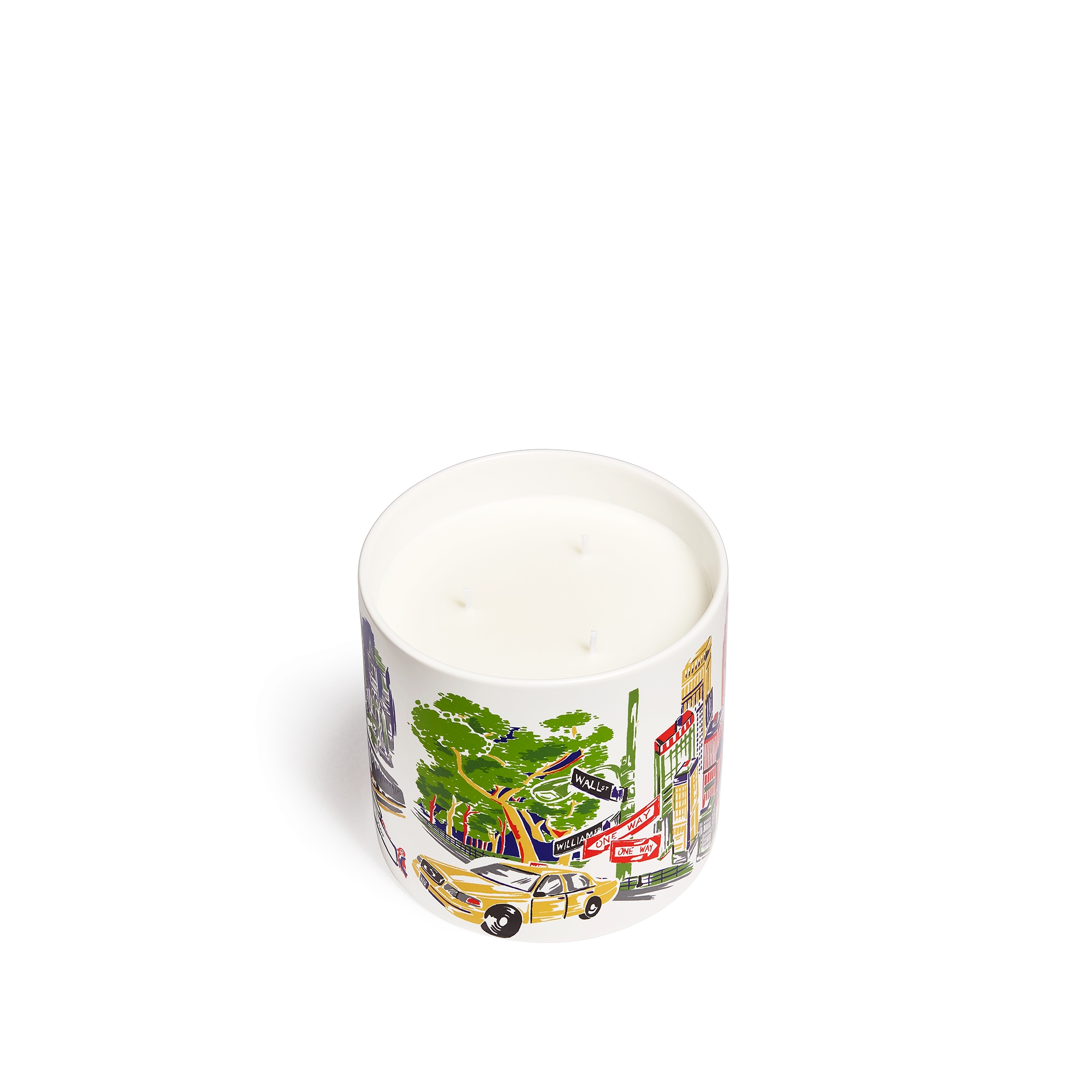 HOUSE OF DIOR NEW YORK Tilleul de Grasse LIMITED EDITION Scented Candle White Porcelain with Multicolor New York Dior Souvenir Motif E06