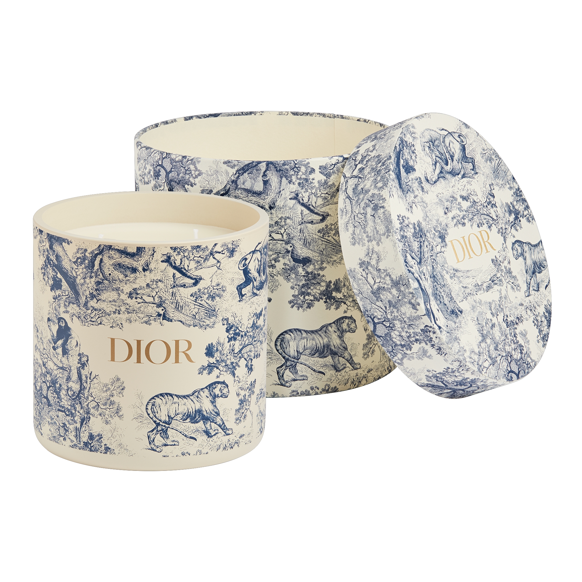 Vela perfumada grande Hortensia Toile de Jouy azul E09