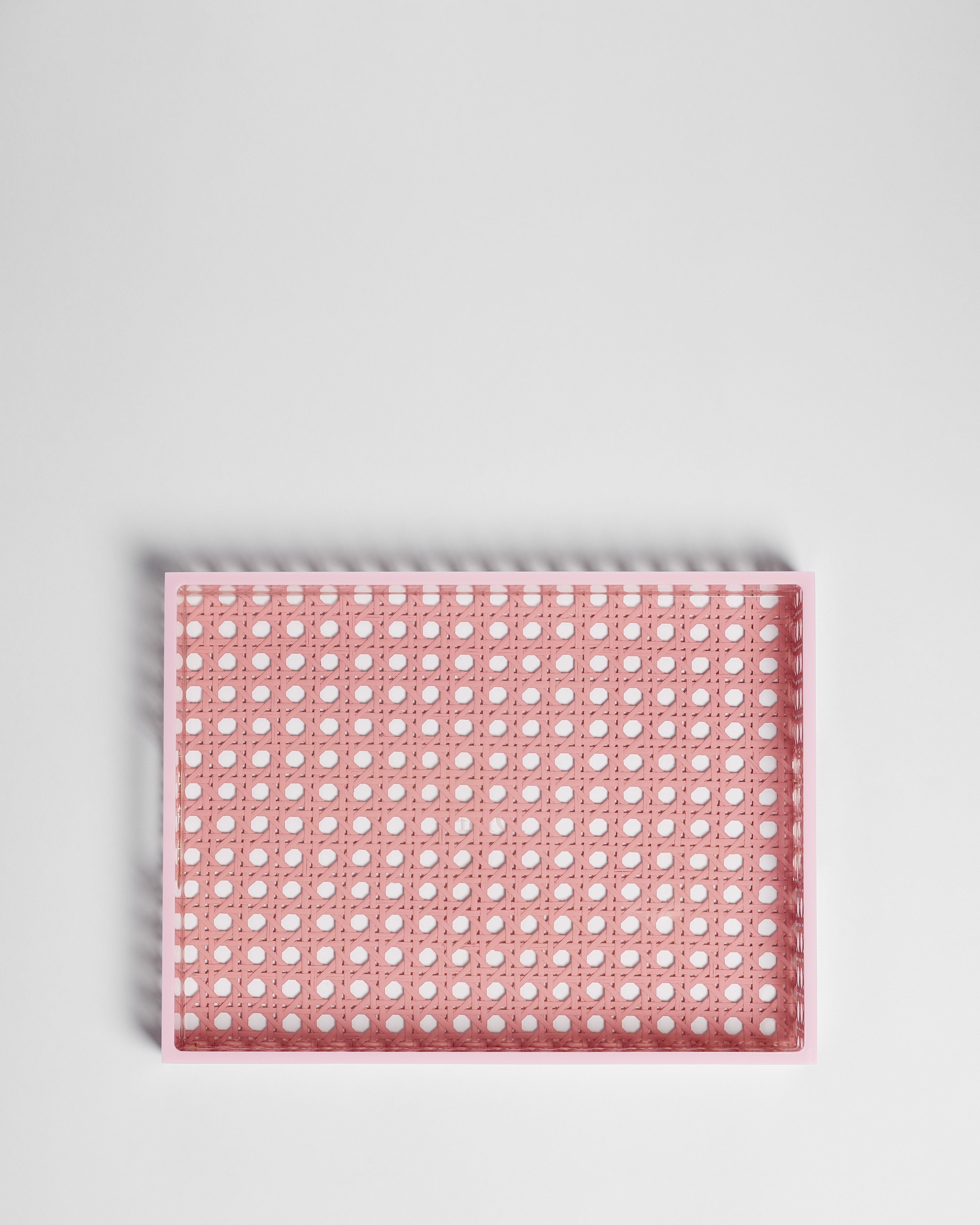 Tray Pink Cannage Provence Resin and Rattan E01