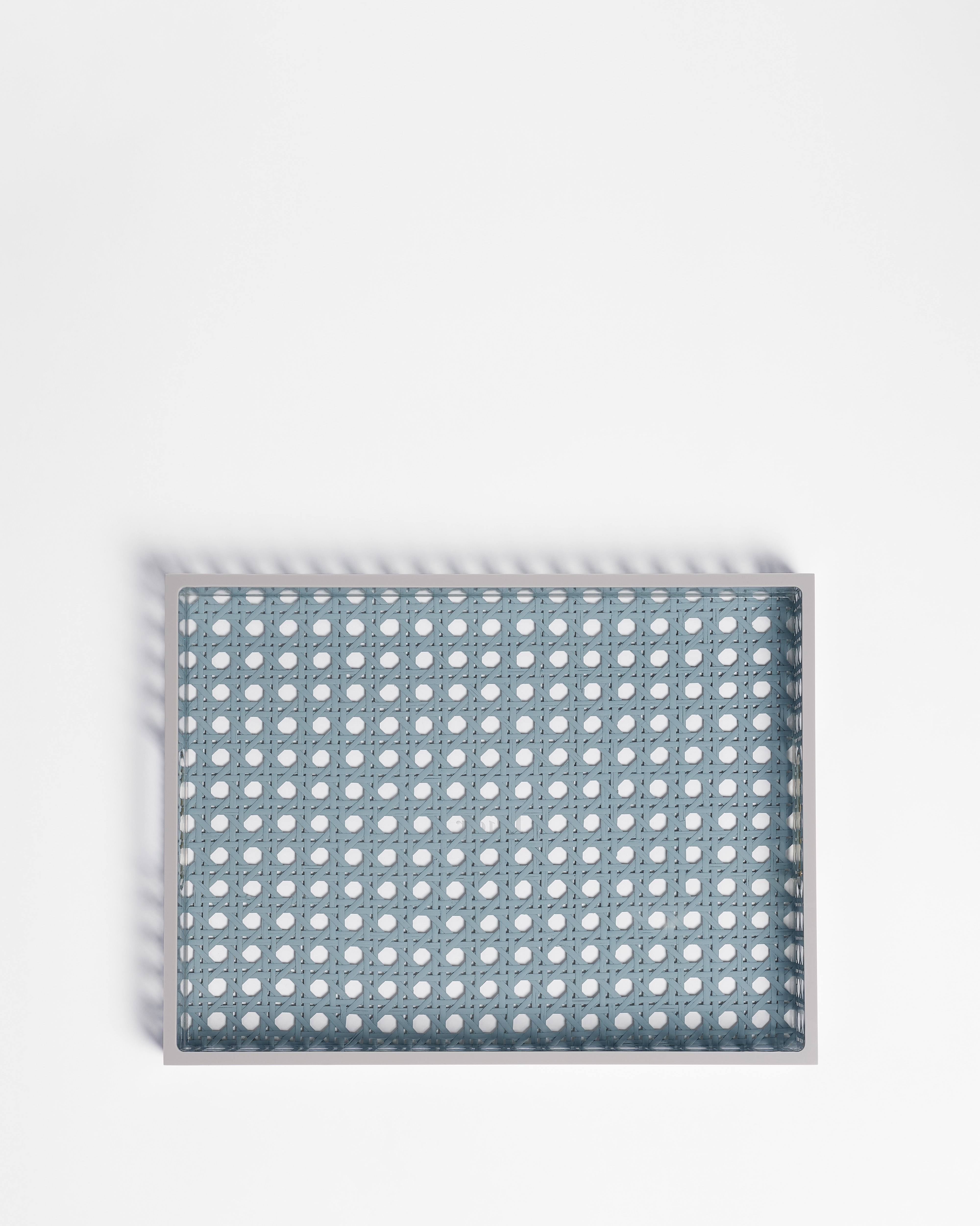 Tray Gray Cannage Provence Resin and Rattan E01
