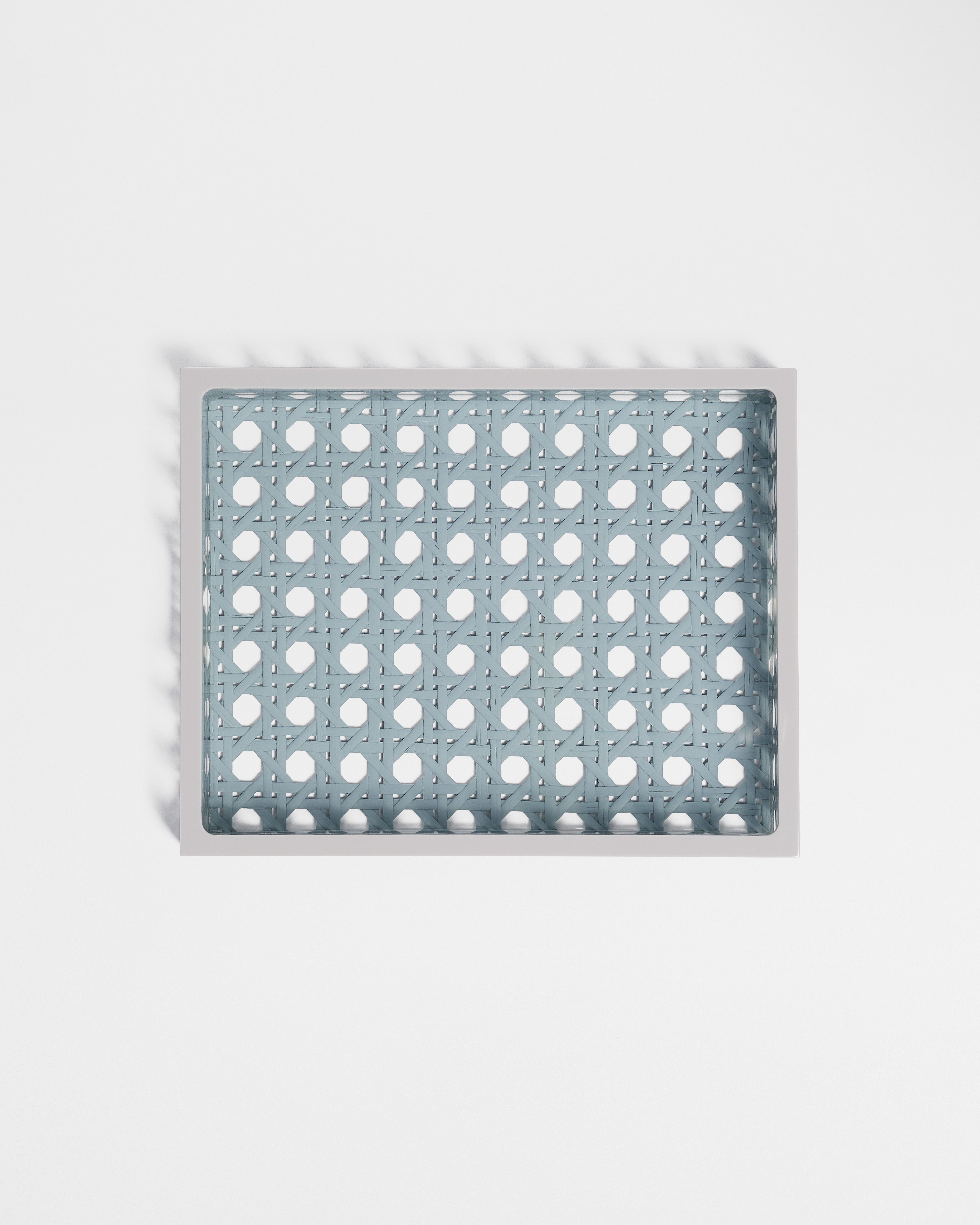 Small Tray Gray Cannage Provence Resin and Rattan E01