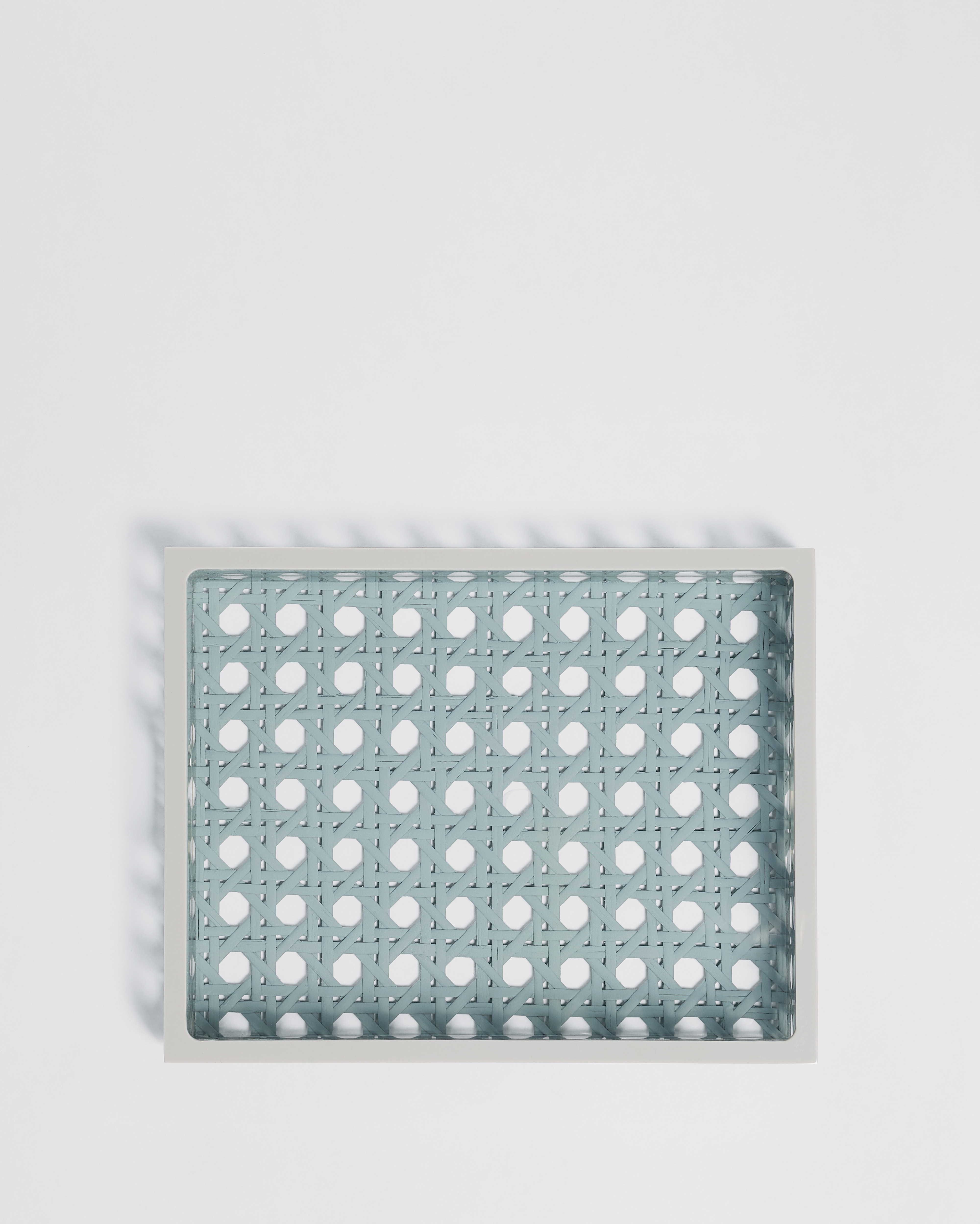 Small Tray Gray Cannage Provence Resin and Rattan E01