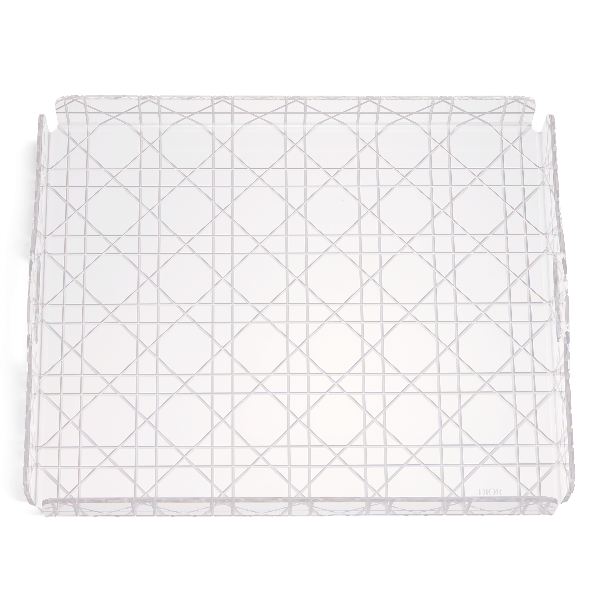 Großes Tablett Transparentes Cannage E01