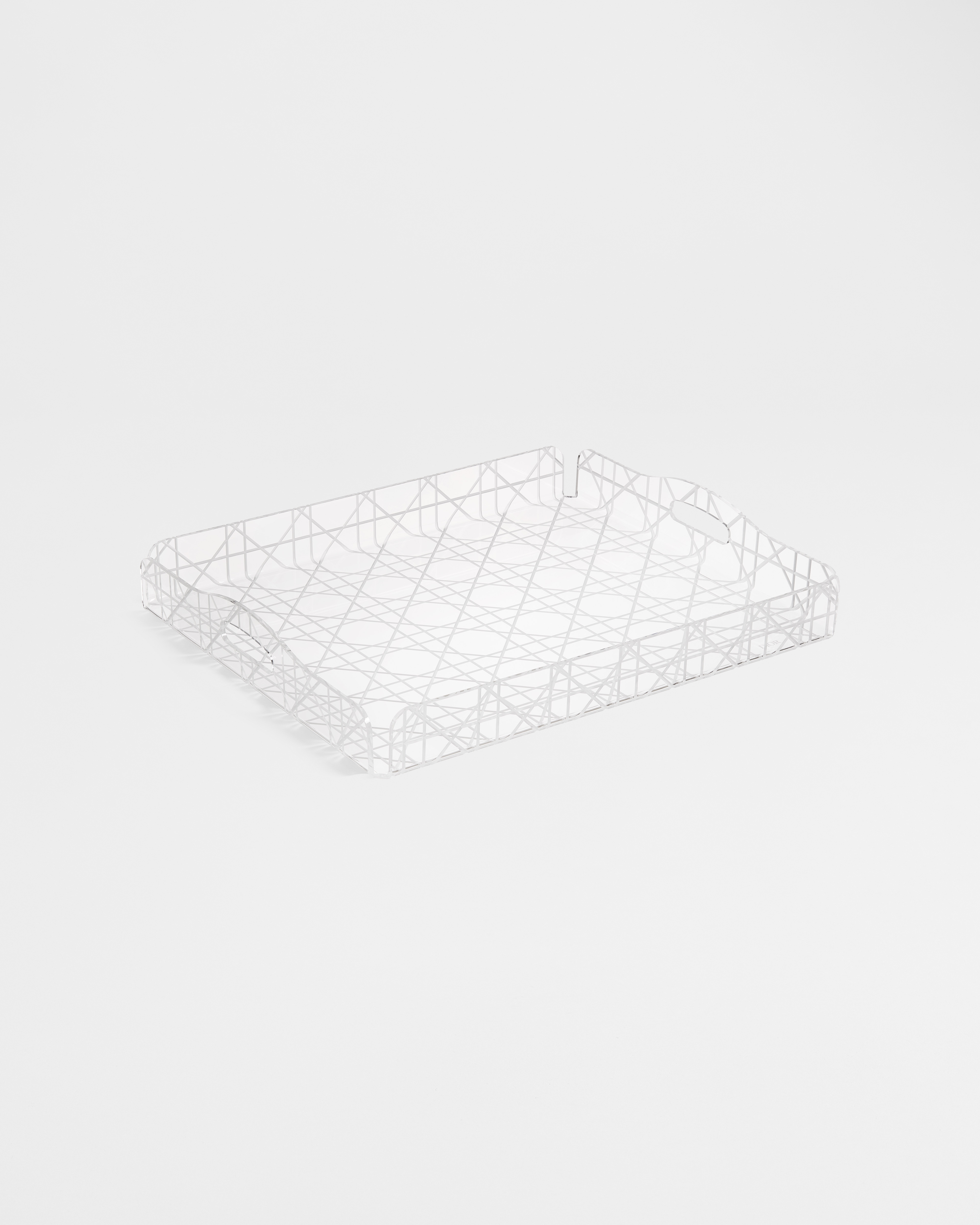 Großes Tablett Transparentes Cannage E03