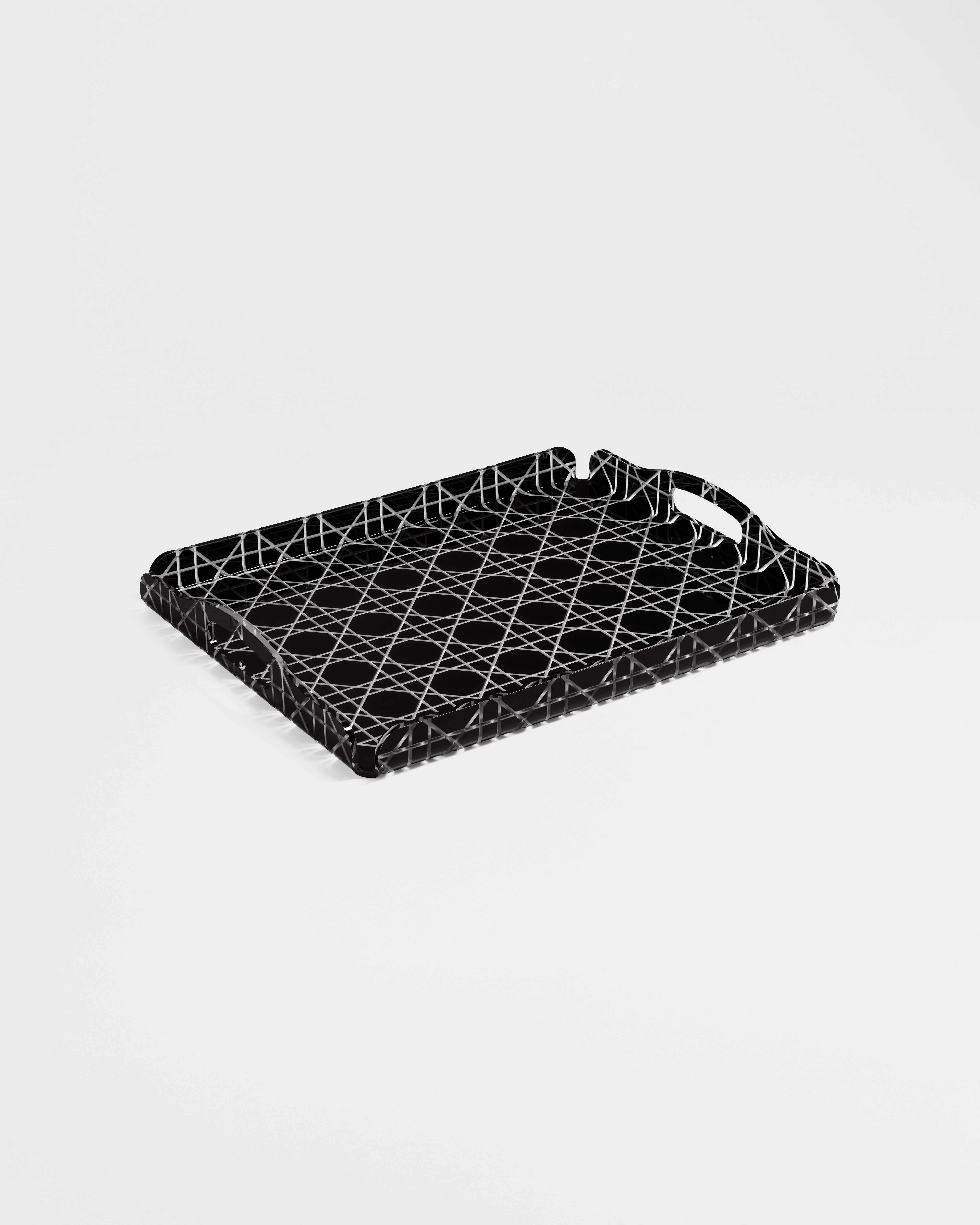 Tablett  Cannage in Schwarz E03