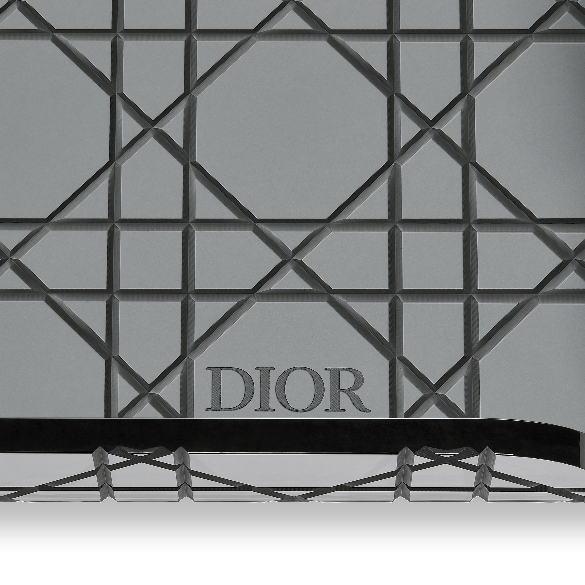 Kleines Tablett Cannage in Rauchgrau E10