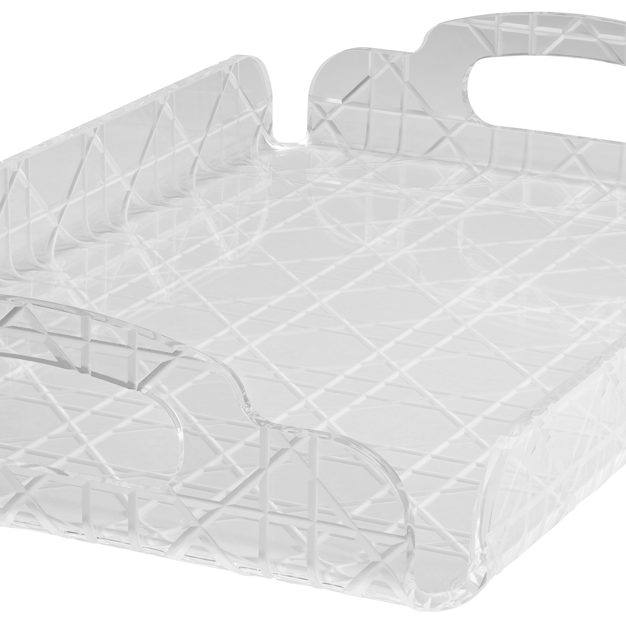 小碼托盤 透明 Cannage 藤格紋圖案 E09