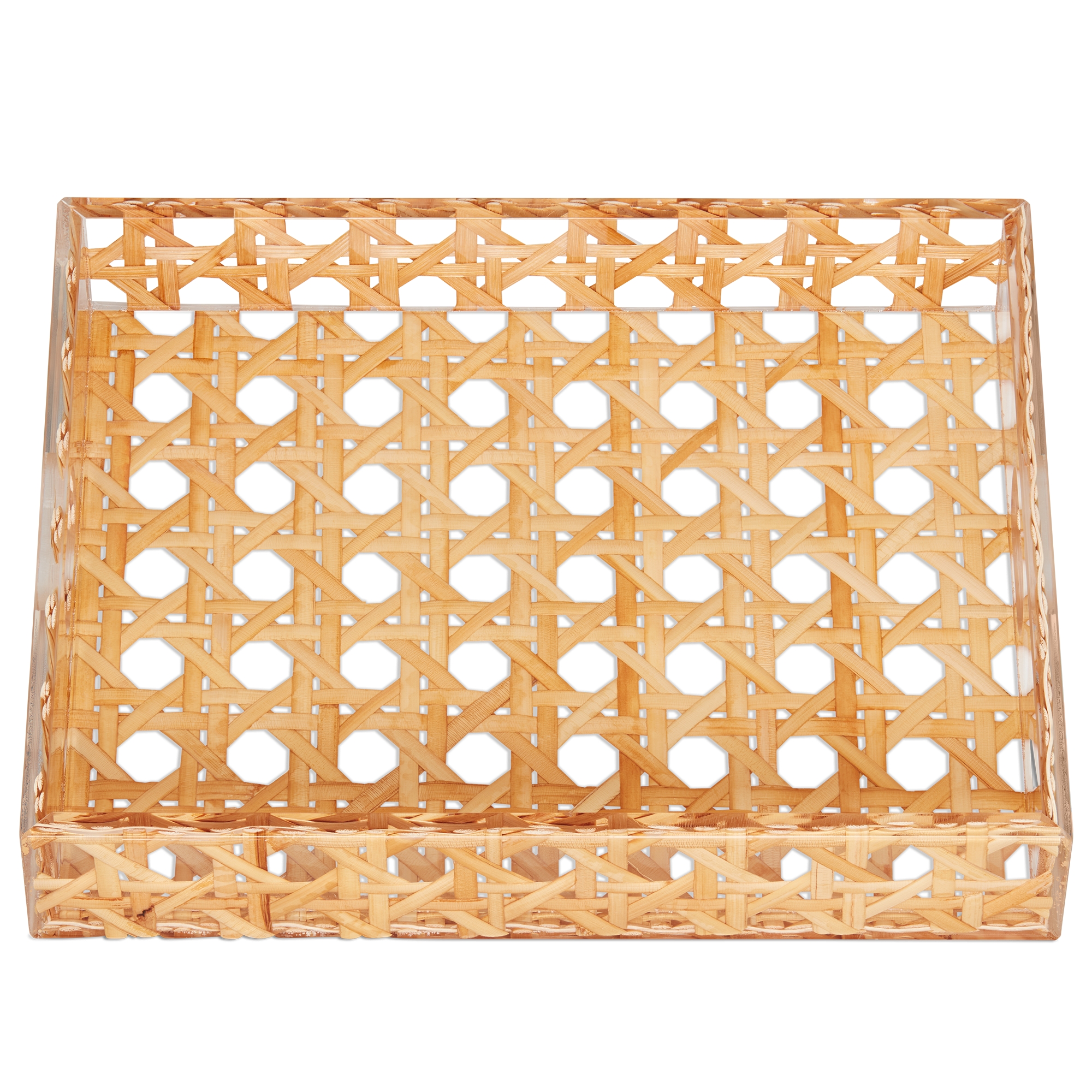 Small Tray Beige Cannage Provence Resin and Rattan E06