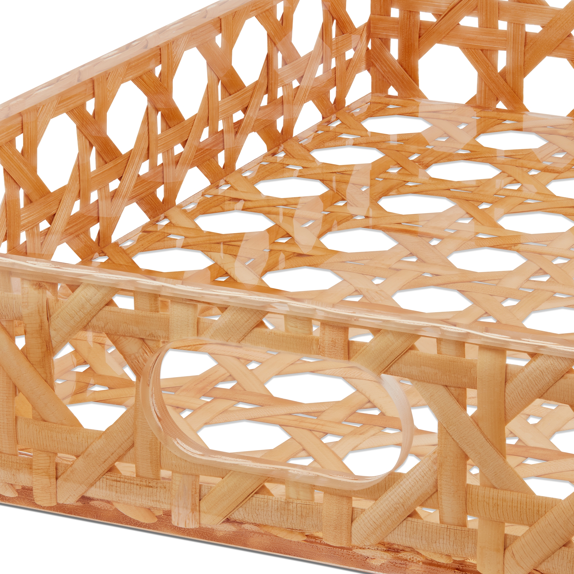 Small Tray Beige Cannage Provence Resin and Rattan E09