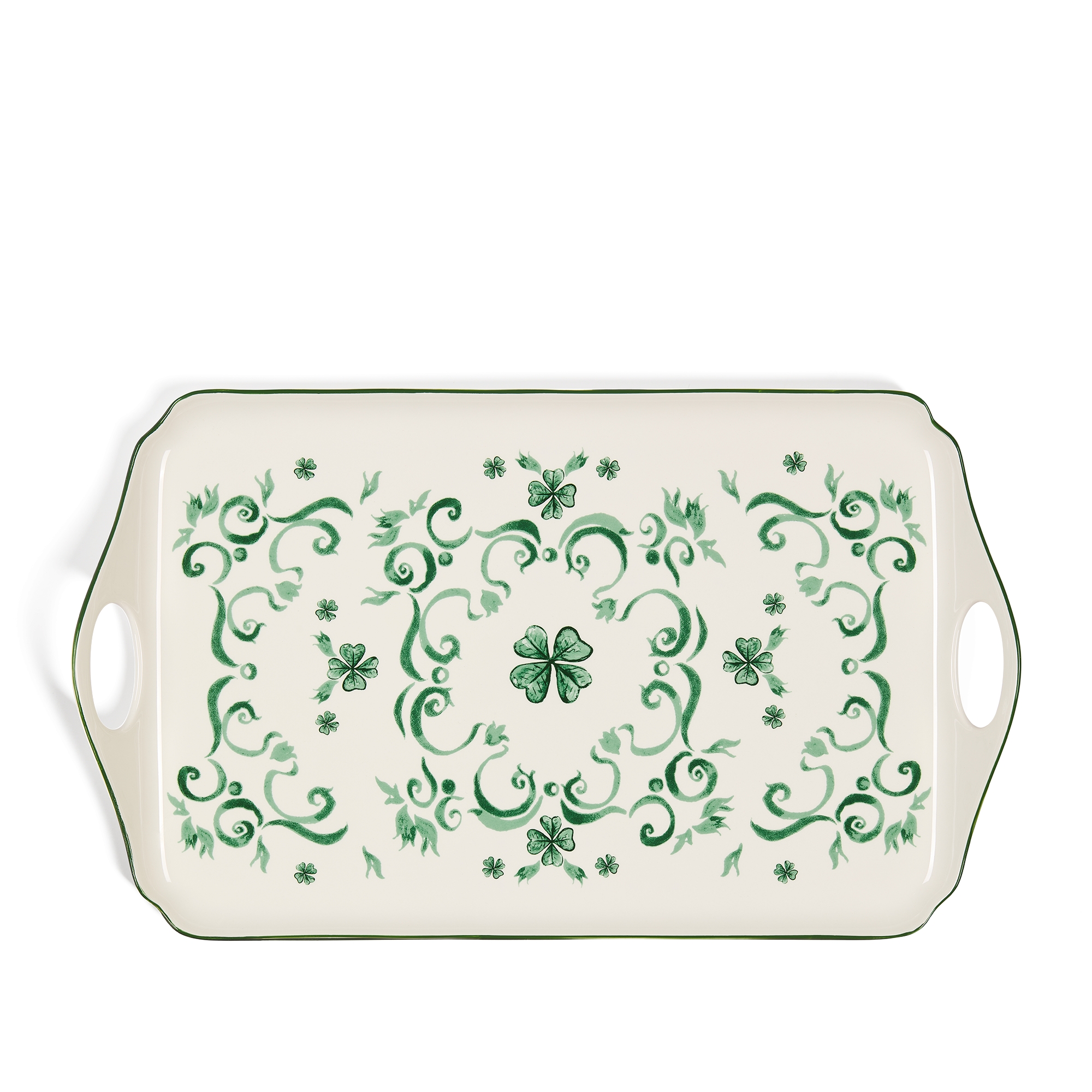 Tray Ceramic with Clover Motif E01