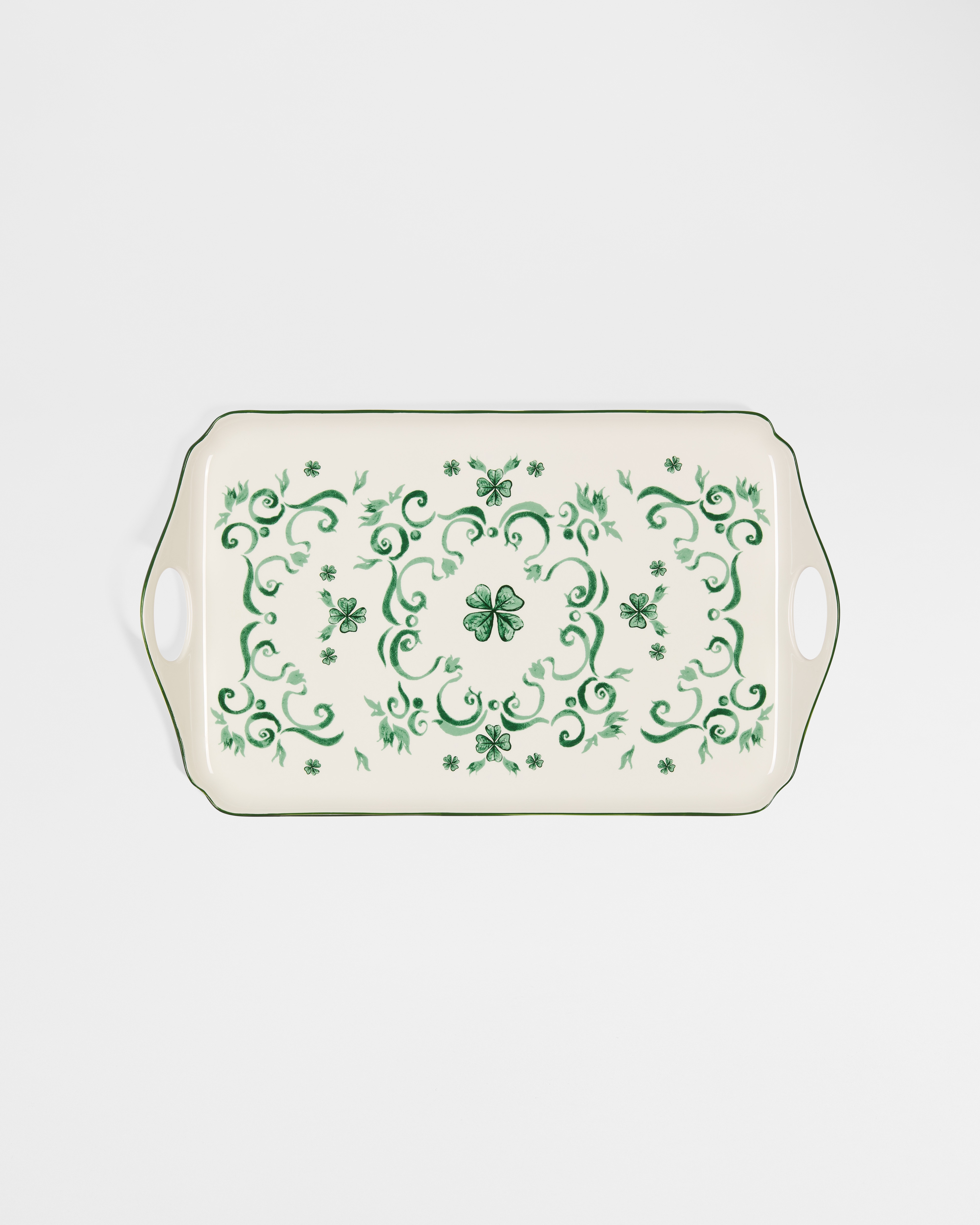Tray Ceramic with Clover Motif E01