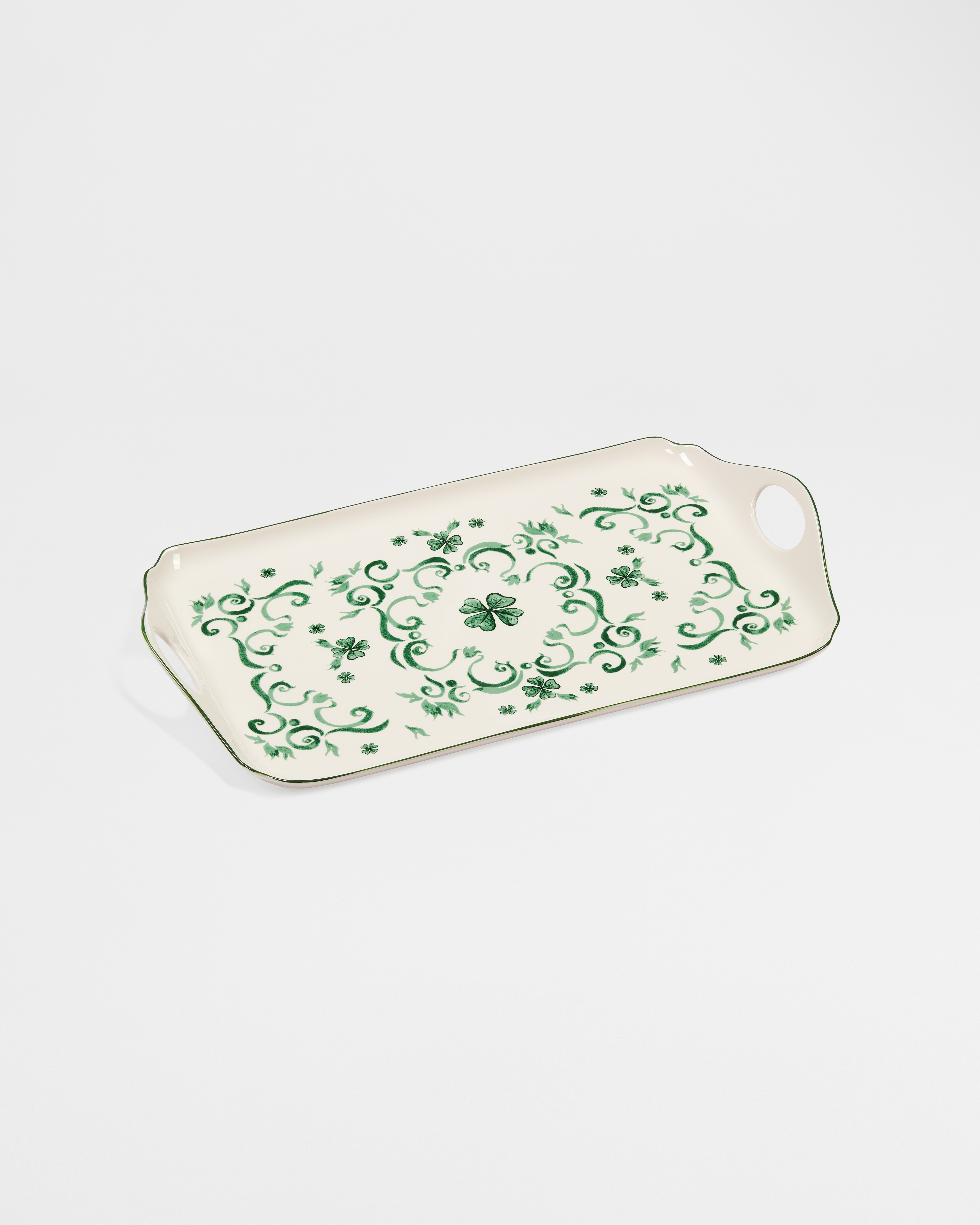 Tablett Keramik mit Kleemotiv E03