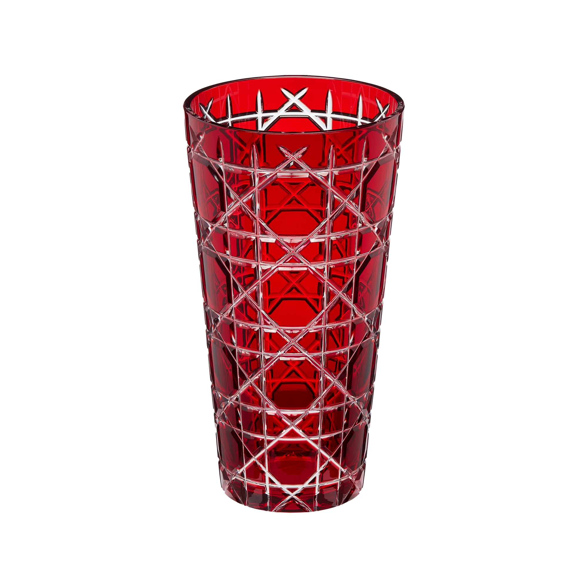  Cristal rojo transparente con motivo Cannage