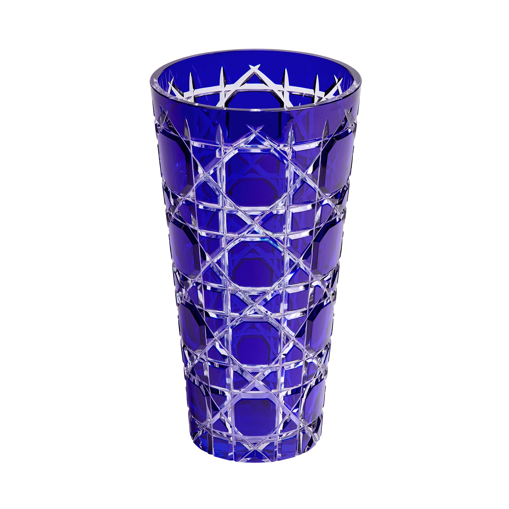  Transparent Blue Crystal with Cannage Motif