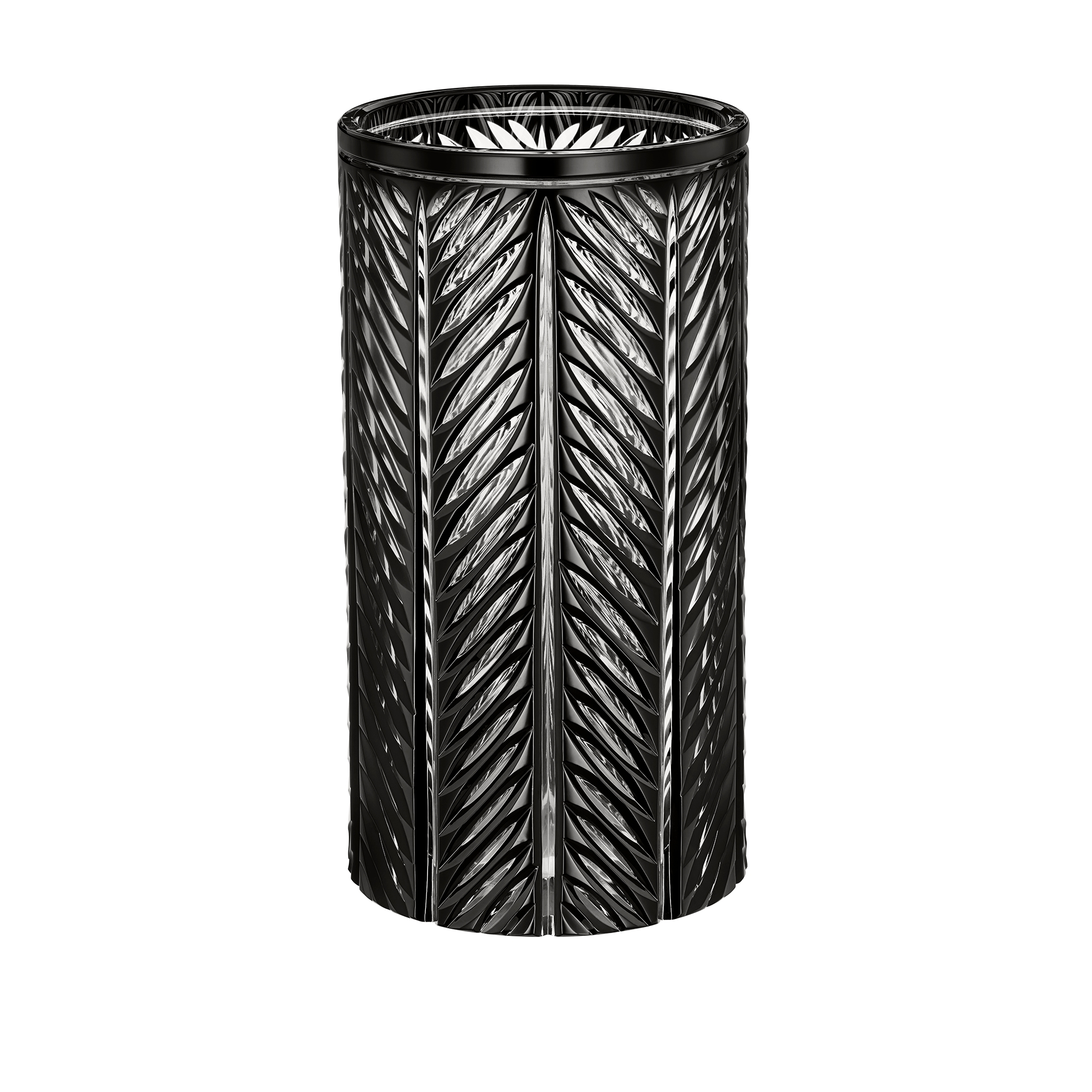 Large Vase Black Chevrons E01