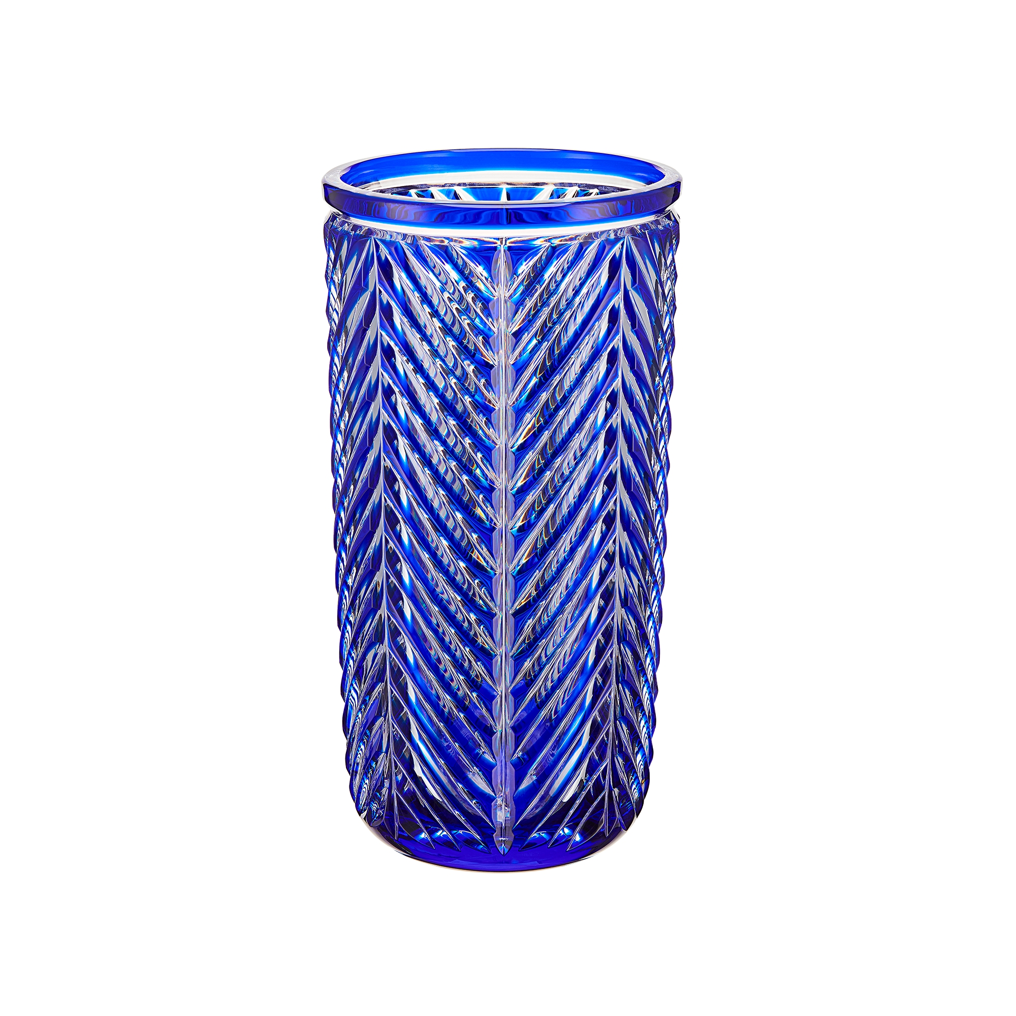 Vase Blue Chevrons E03