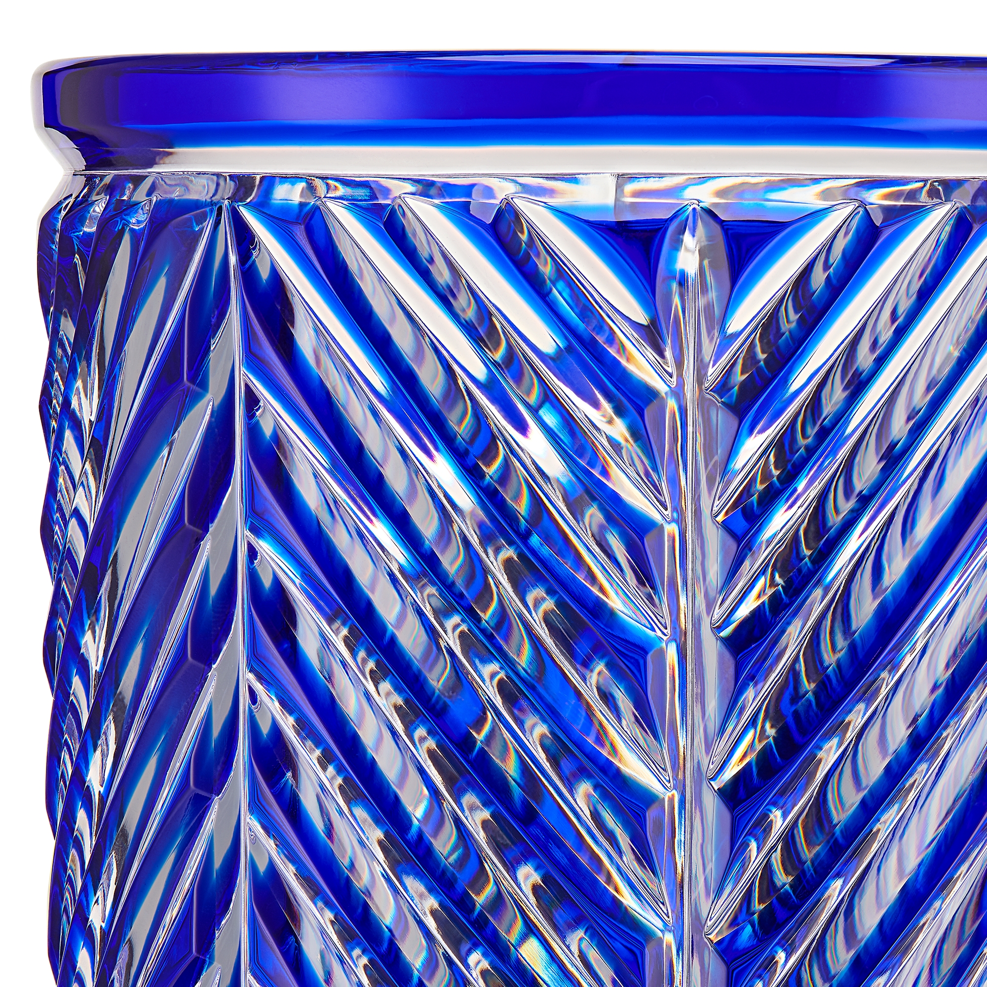 Vase Blue Chevrons E09