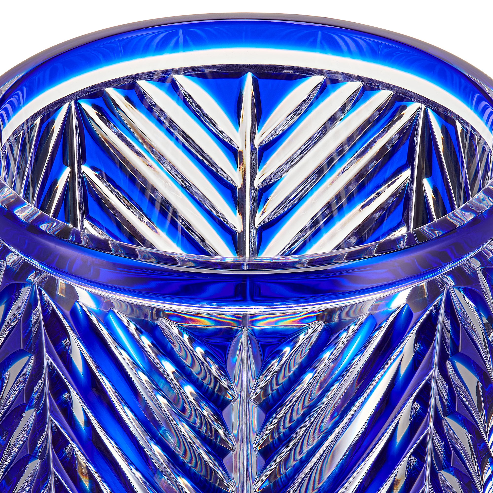 Vase Blue Chevrons E10