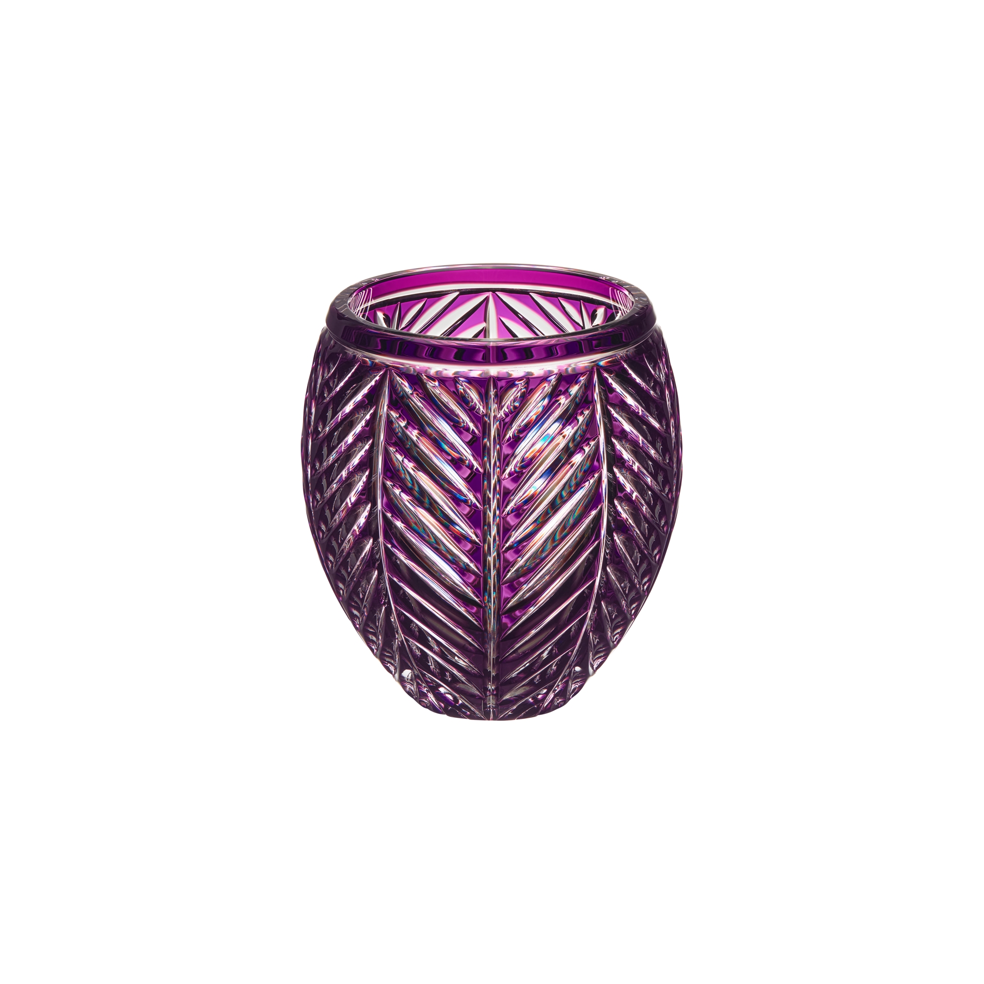  Transparent Purple Crystal with Chevrons Motif