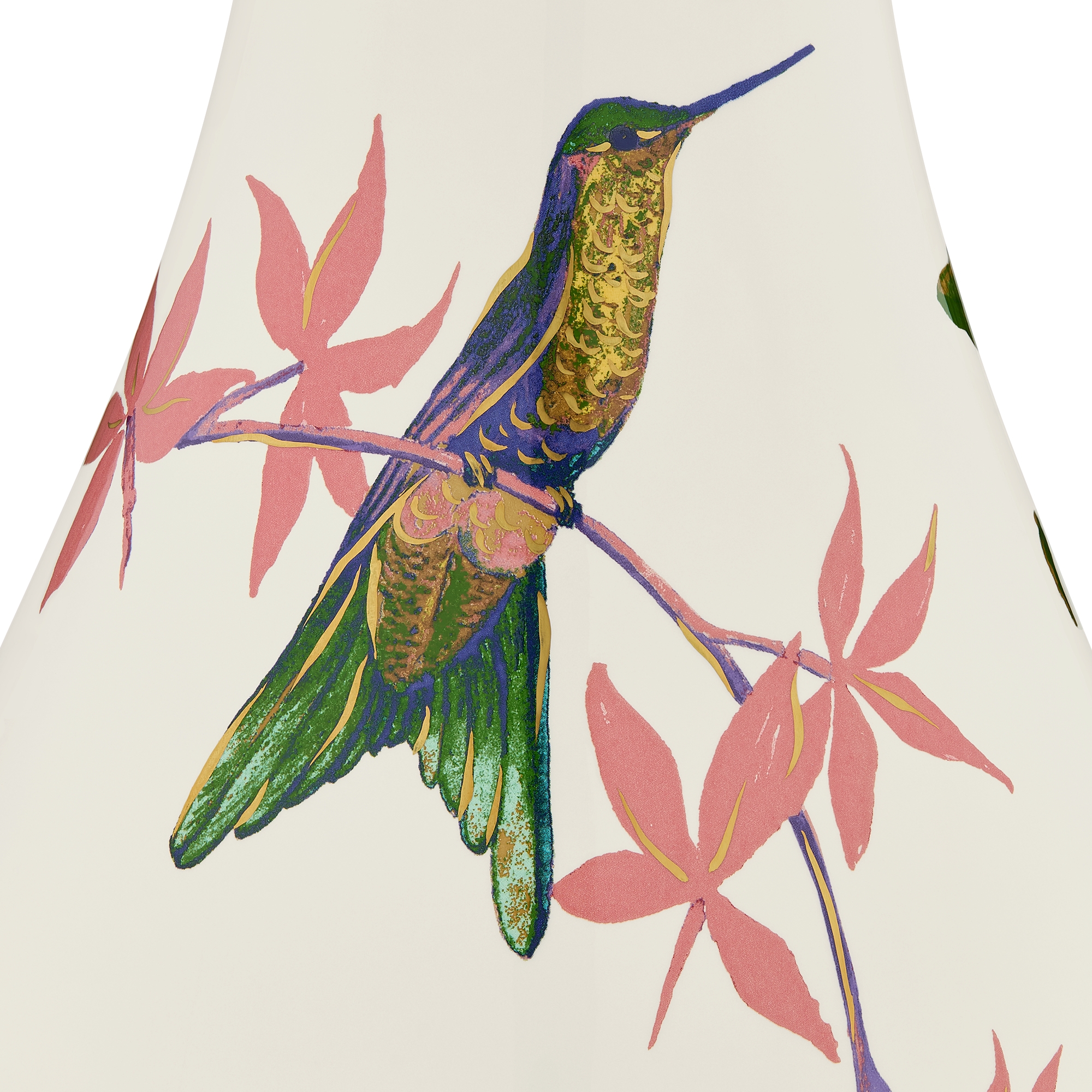 Jarrón grande Cerámica color crudo con motivo floral multicolor E10