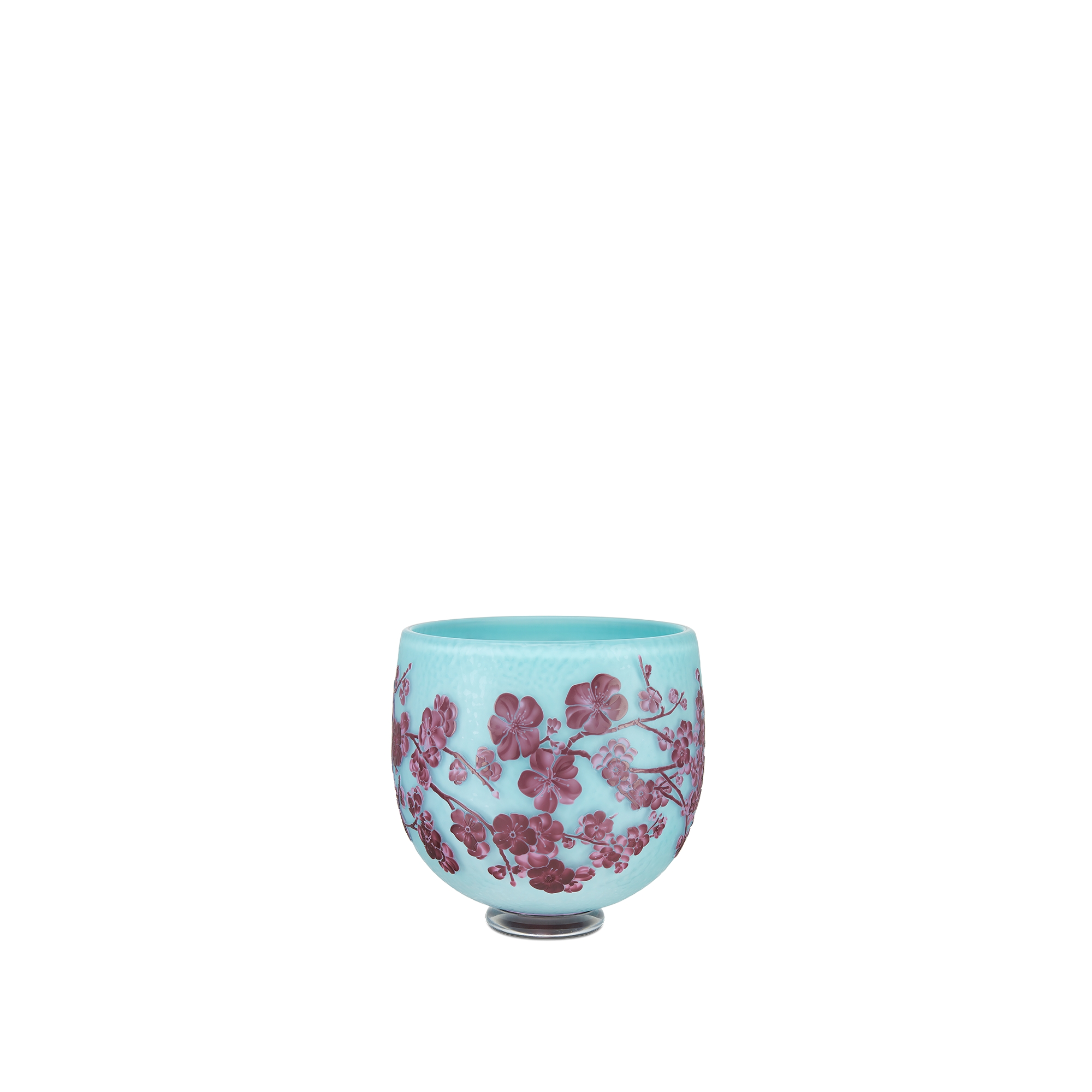 Vase Turquoise and Pink Cherry Blossoms E01
