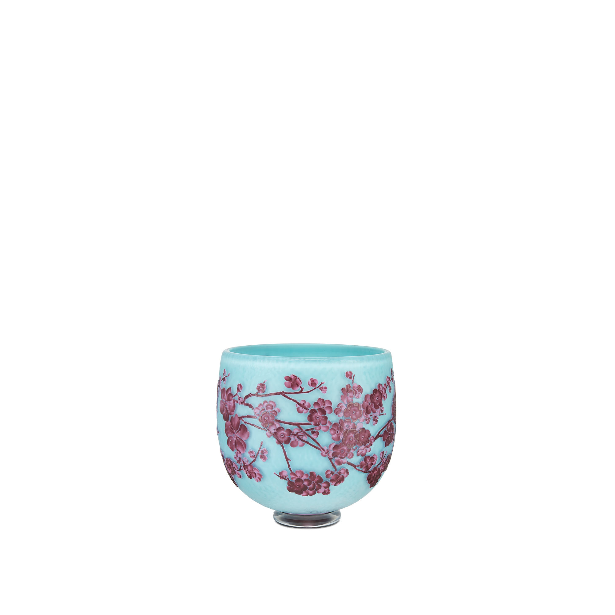 Vase Turquoise and Pink Cherry Blossoms E08