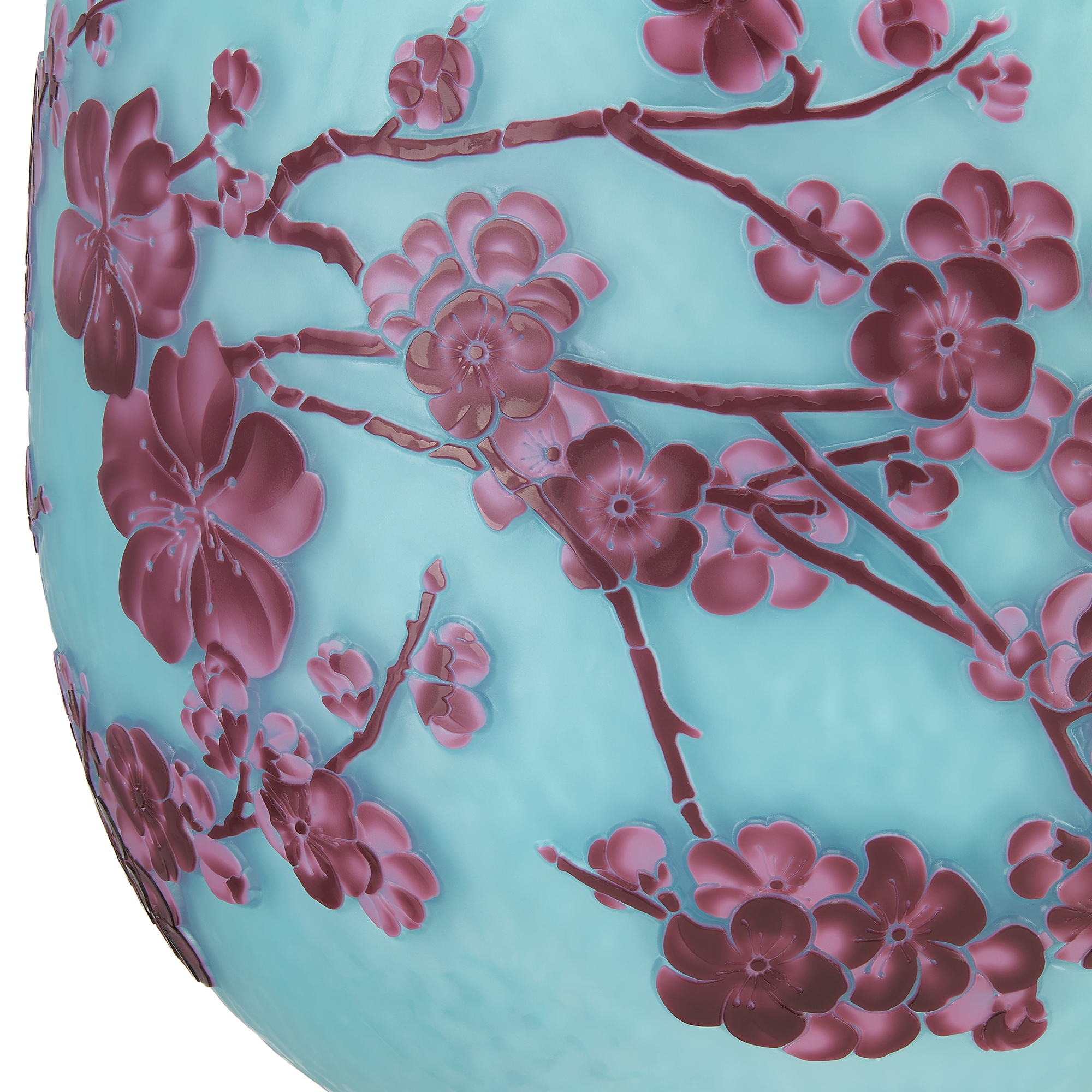 Vase Turquoise and Pink Cherry Blossoms E09