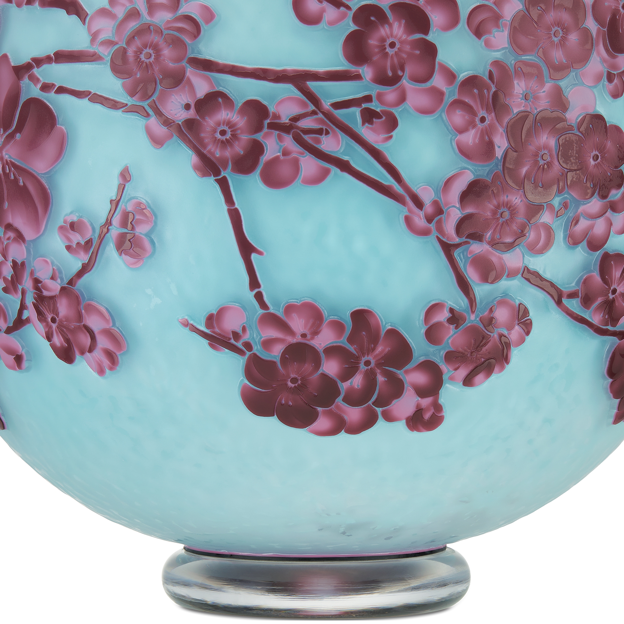 Vase Turquoise and Pink Cherry Blossoms E10