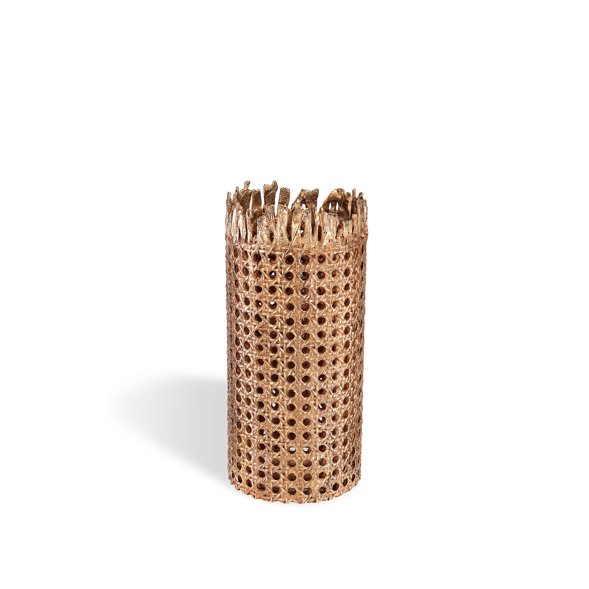 Cylindrical Vase Osanna Visconti for Dior, Bronze with Cannage Motif E08