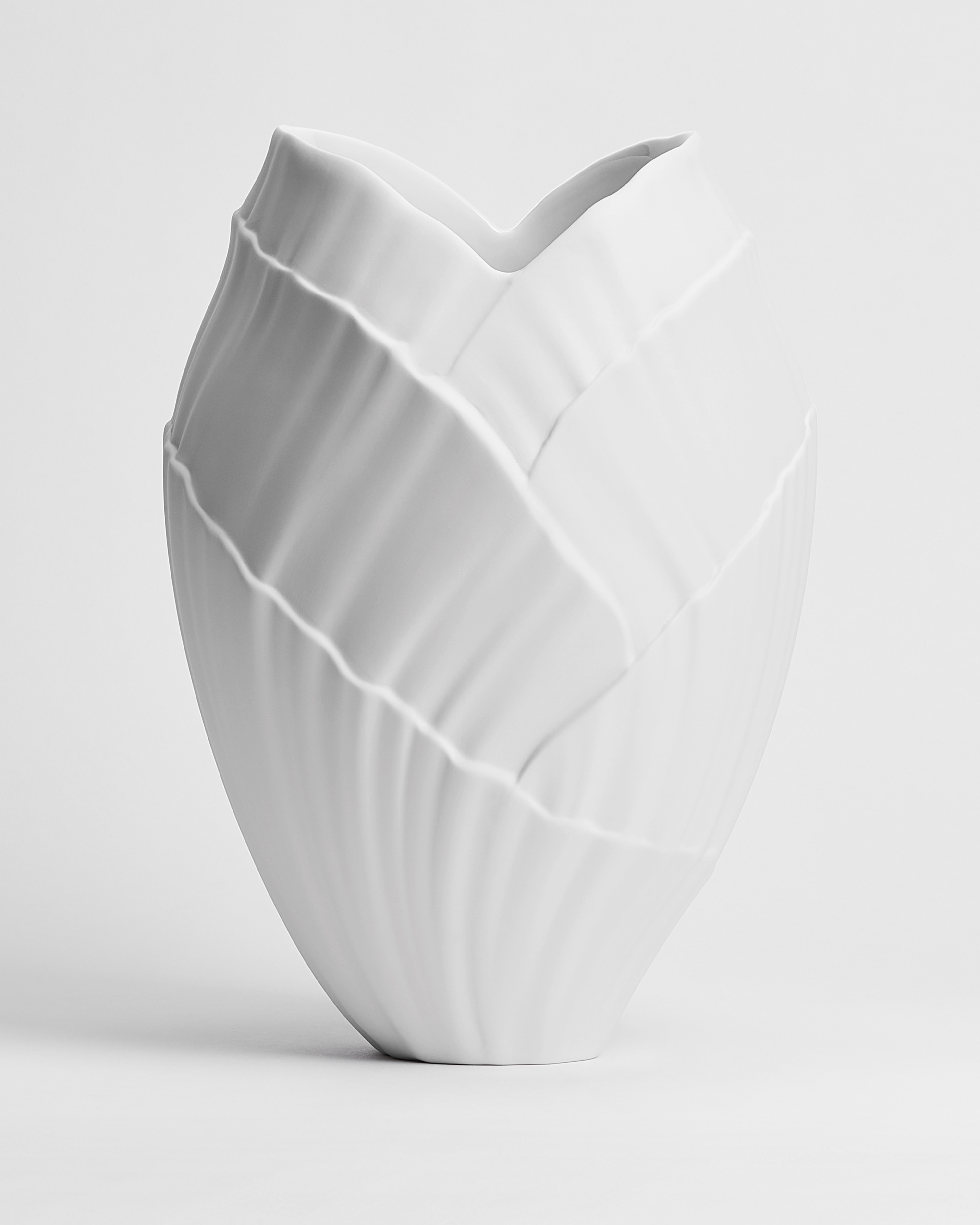 Tulipe Vase Porzellan in Weiß E01