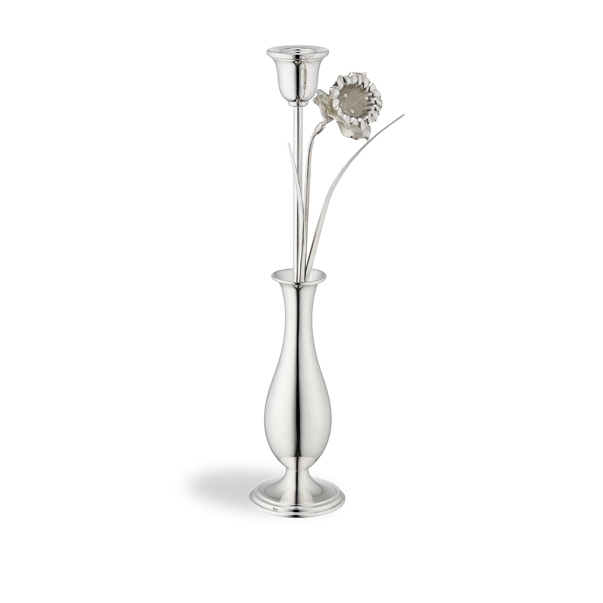 Daffodil Candle Holder Vase Silver-Finish Brass and Silver, Sam Baron for Dior E01
