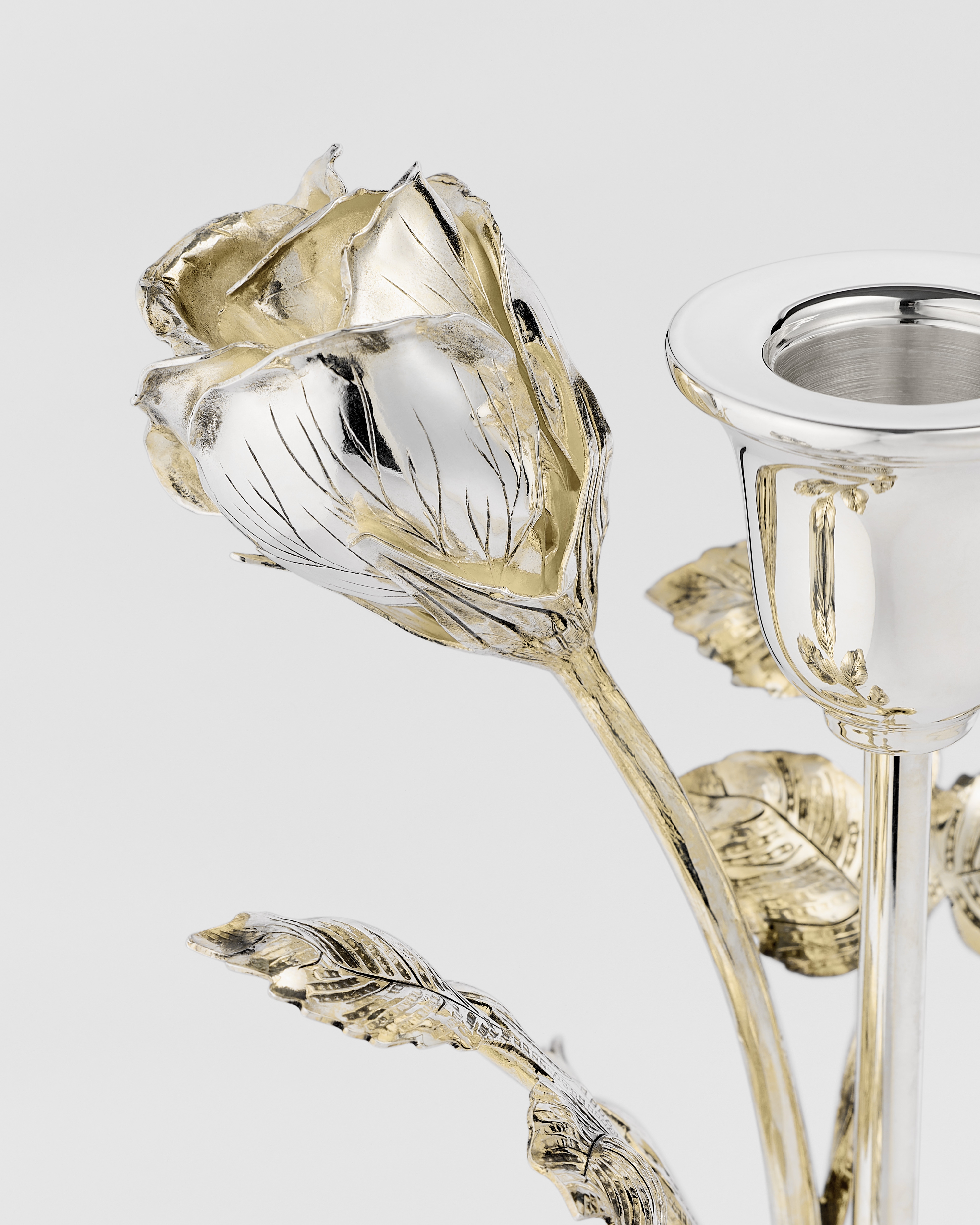 Vase bougeoir rose Laiton argenté et argent, Sam Baron pour Dior E10