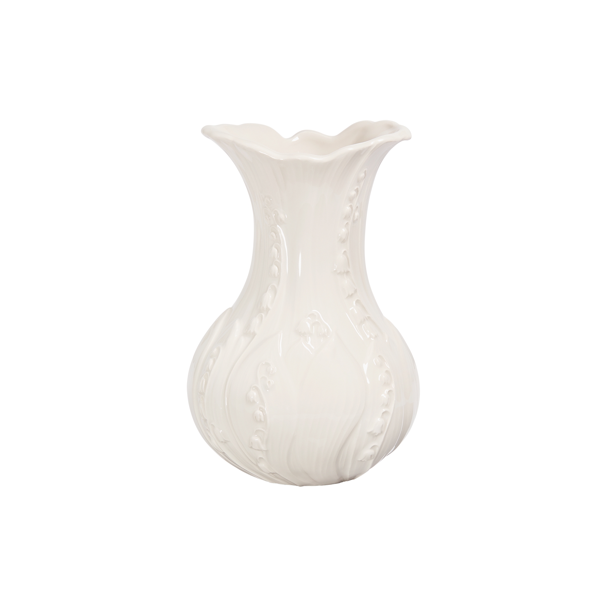 Vase White Ceramic with Raised Lily Dior Motif | DIOR US