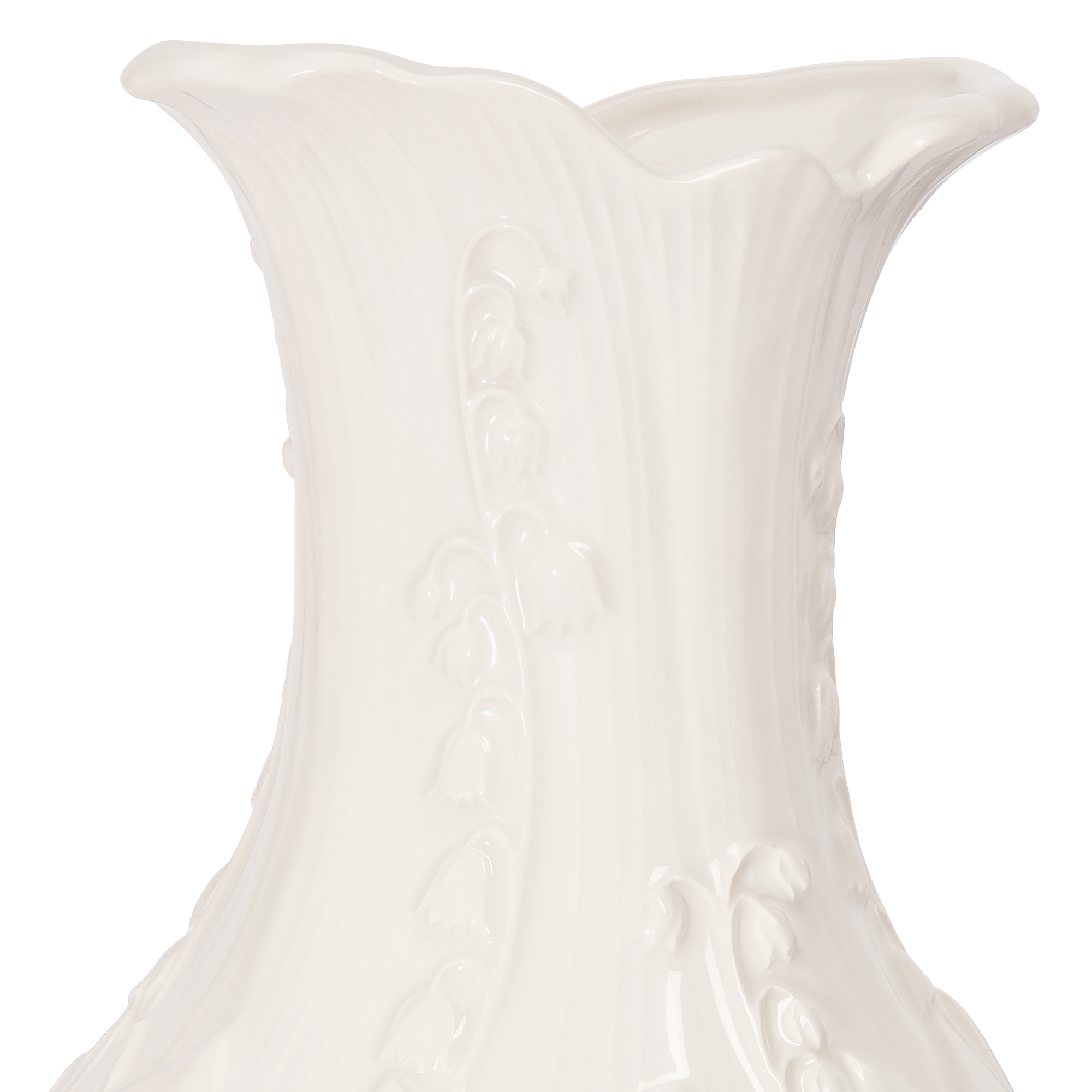 花瓶 Lily Dior 立體圖案白色陶瓷 E09
