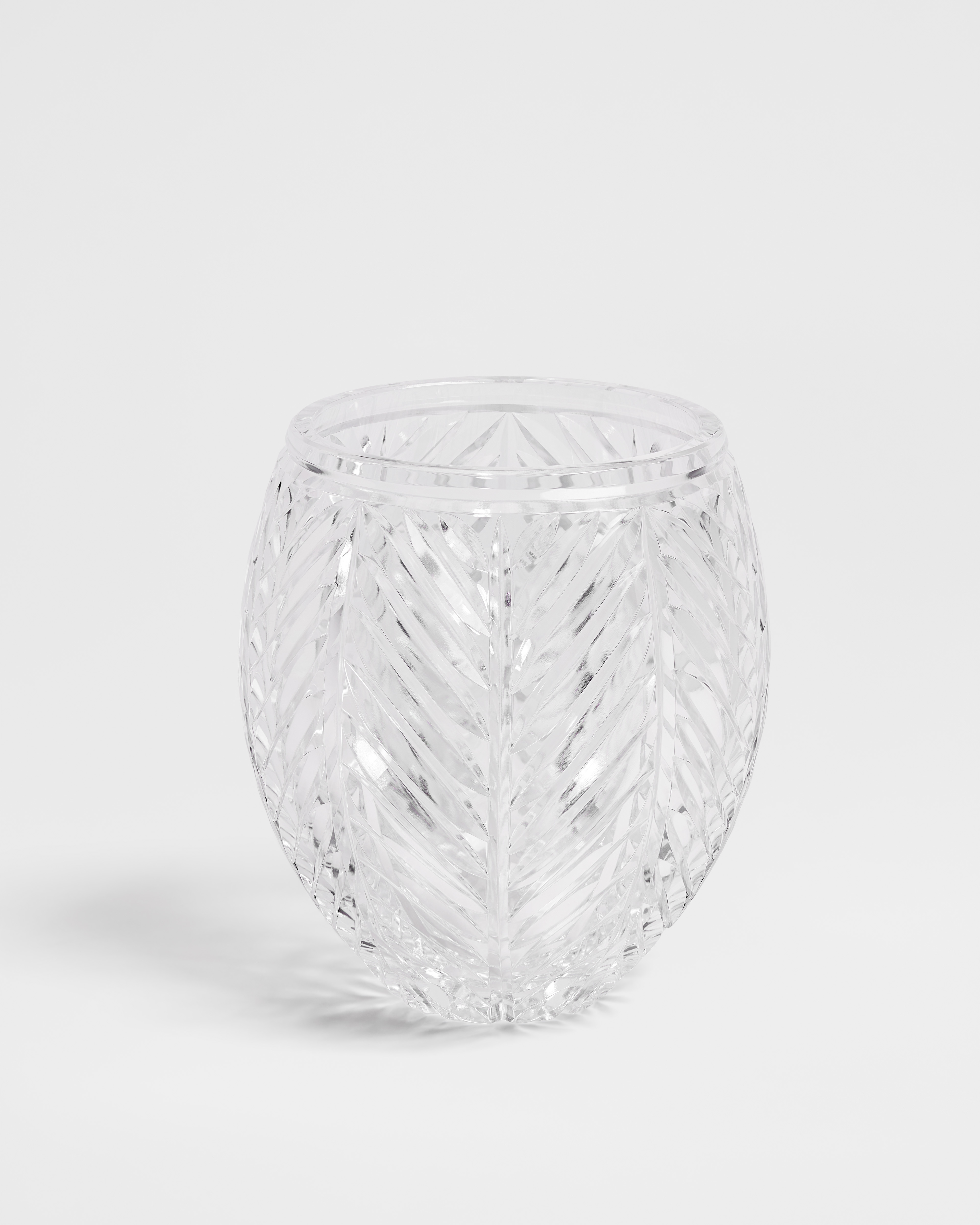 Runde Vase Chevronmuster, transparent E01