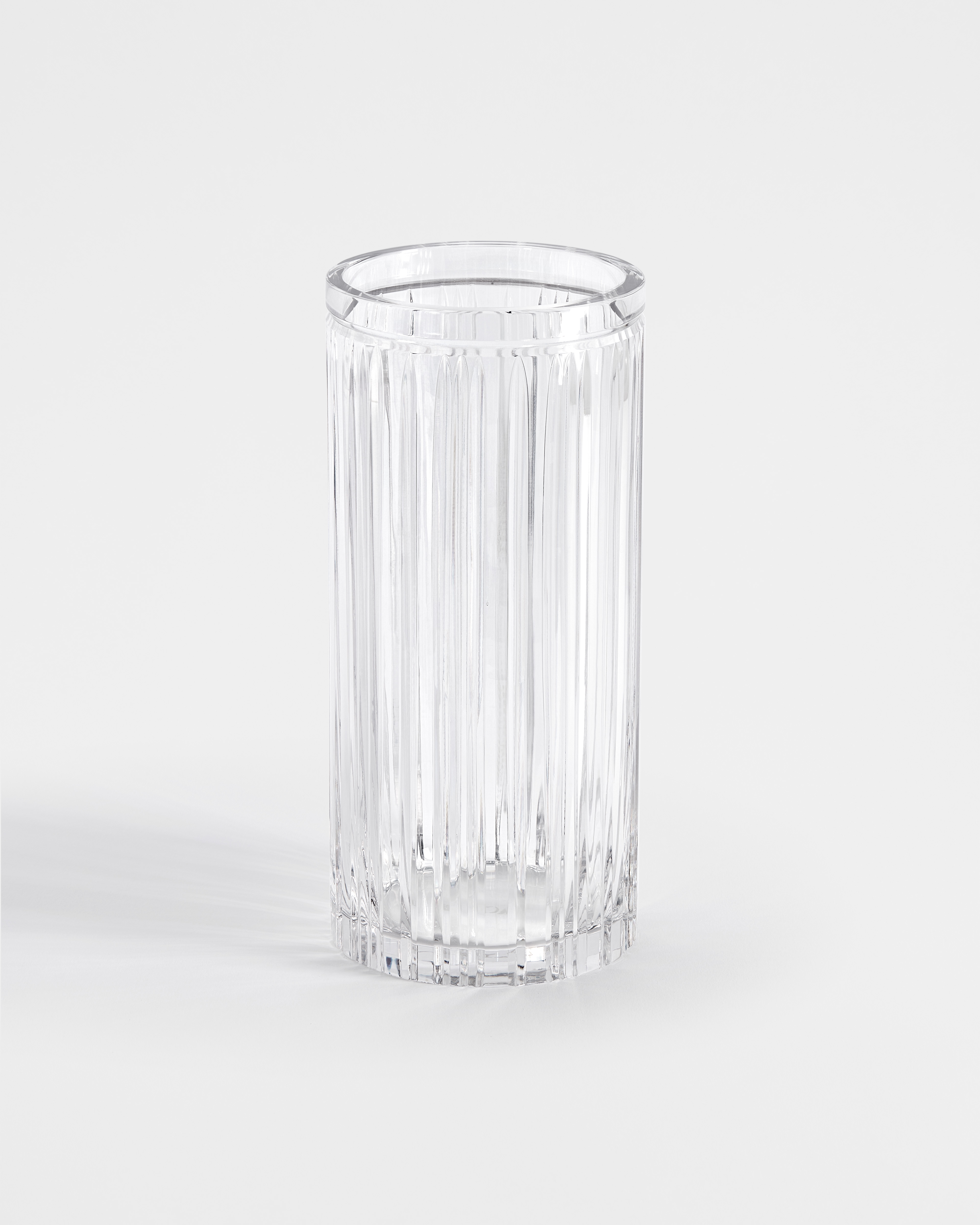 Konische Vase Farbloses Kristall mit Rayures Motiv E01