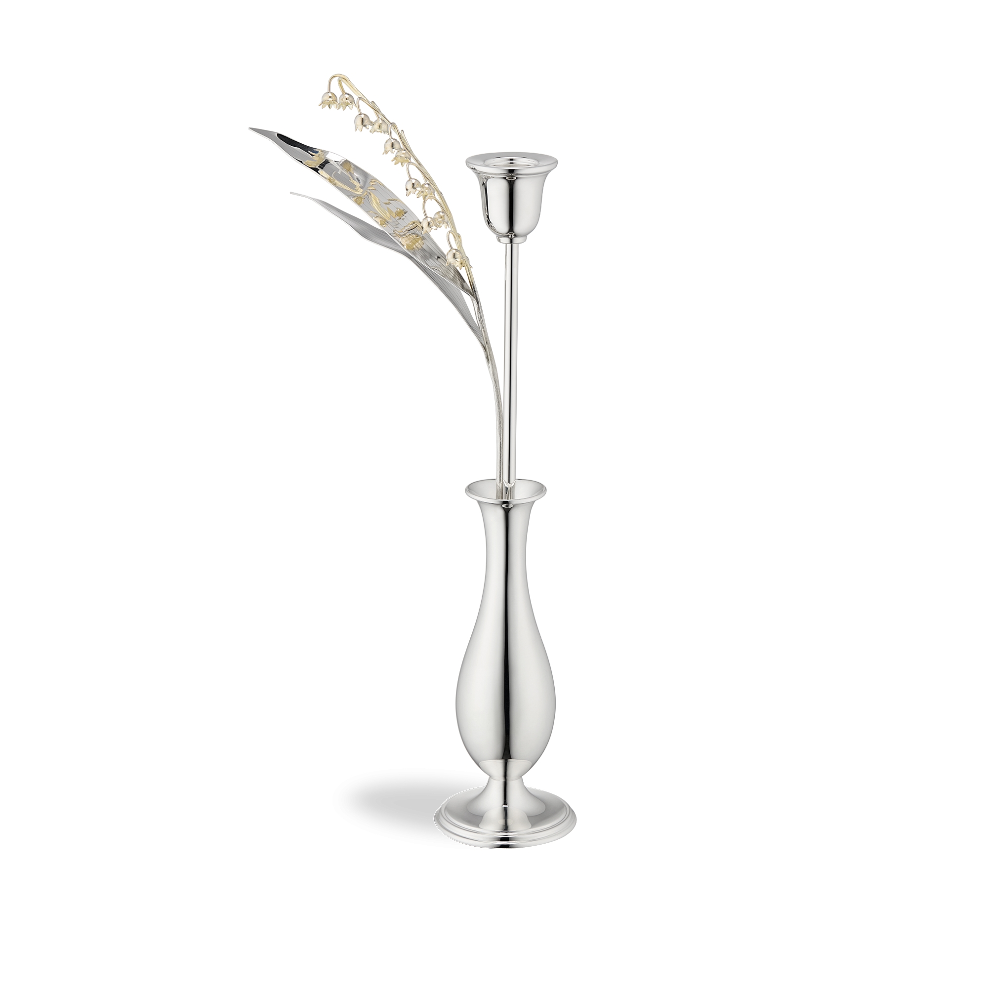 Lily of the Valley Candle Holder Vase Silver-Finish Brass and Silver, Sam Baron for Dior E01