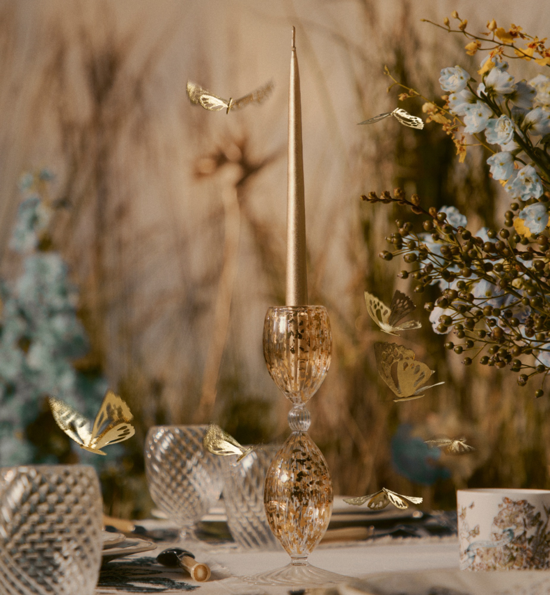 Small Candle Holder Gold-Tone Salento E12